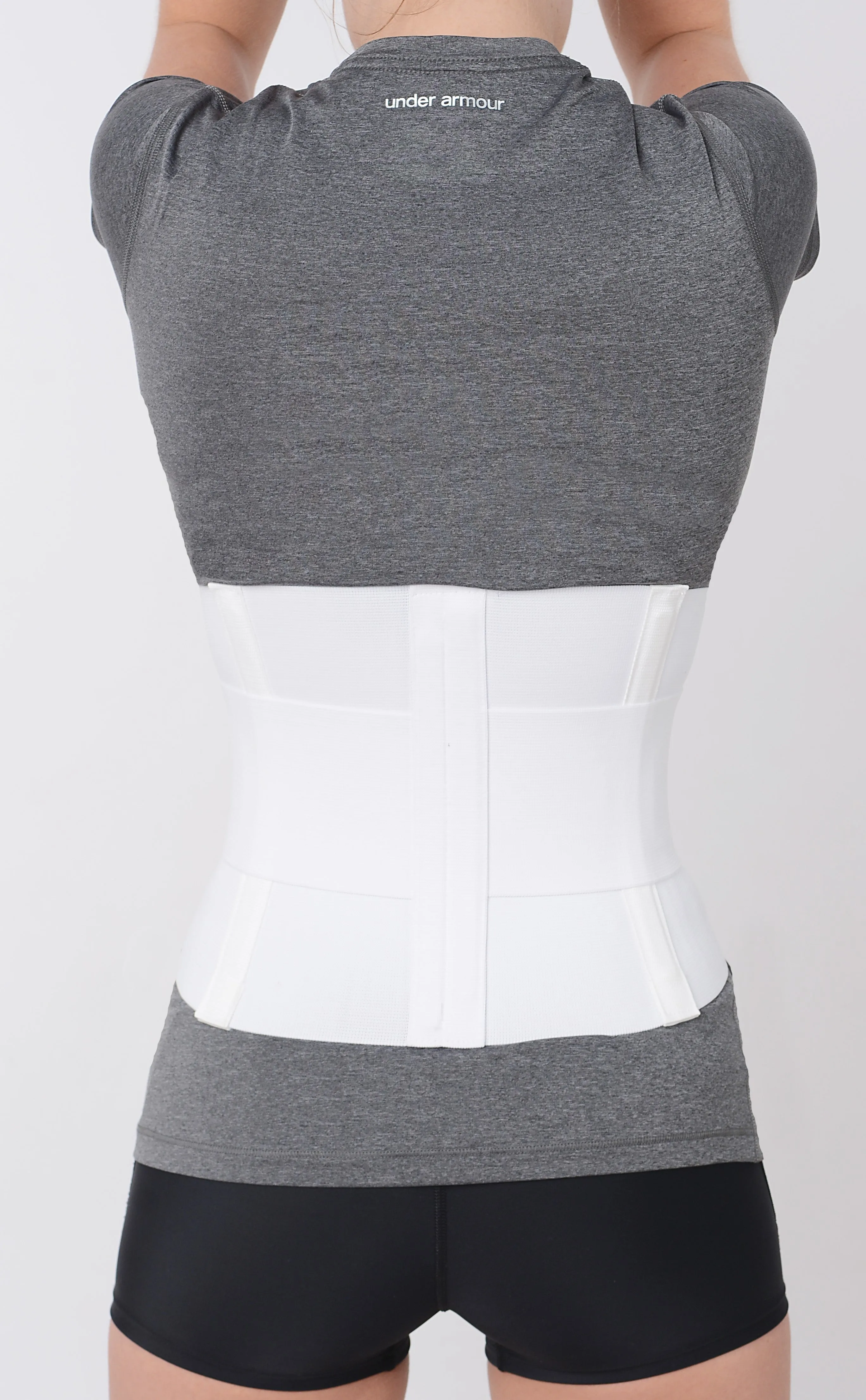 10" Lumbar Sacral Support w/ Double Pull Tension Straps - White - (20"-58" Waist)