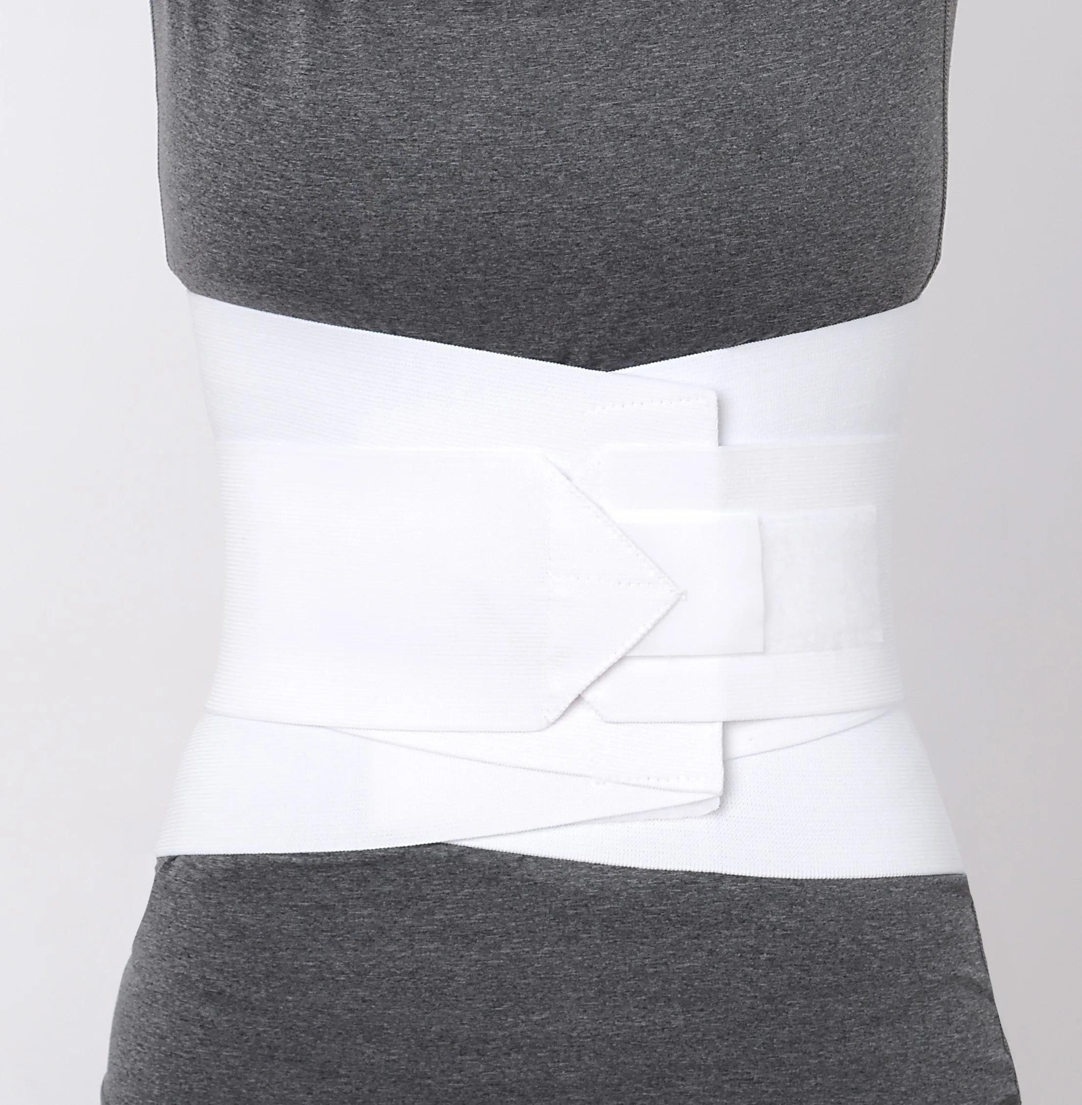 10" Lumbar Sacral Support w/ Double Pull Tension Straps - White - (20"-58" Waist)