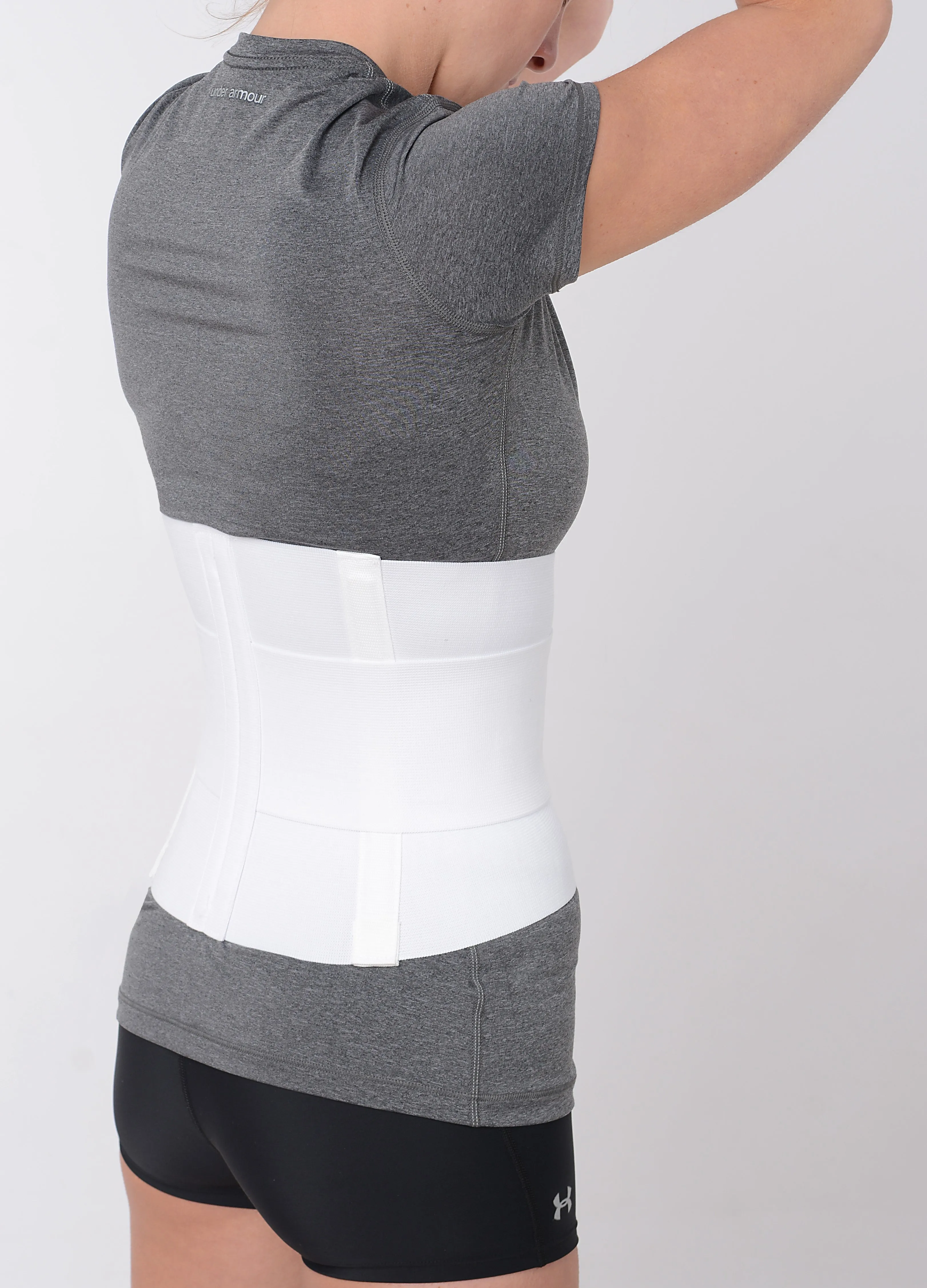 10" Lumbar Sacral Support w/ Double Pull Tension Straps - White - (20"-58" Waist)