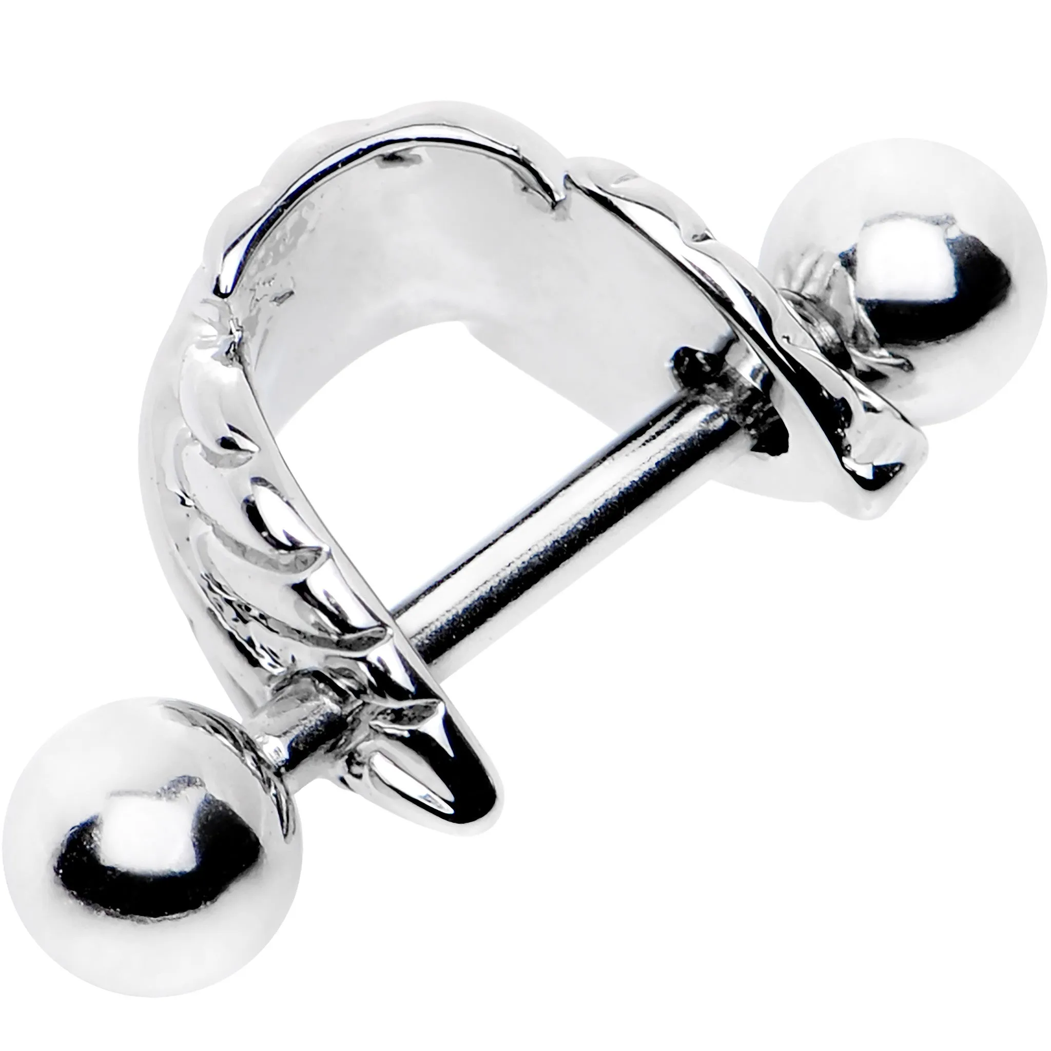 16 Gauge 3/8 Steel Barbell Floating Feather Cartilage Cuff