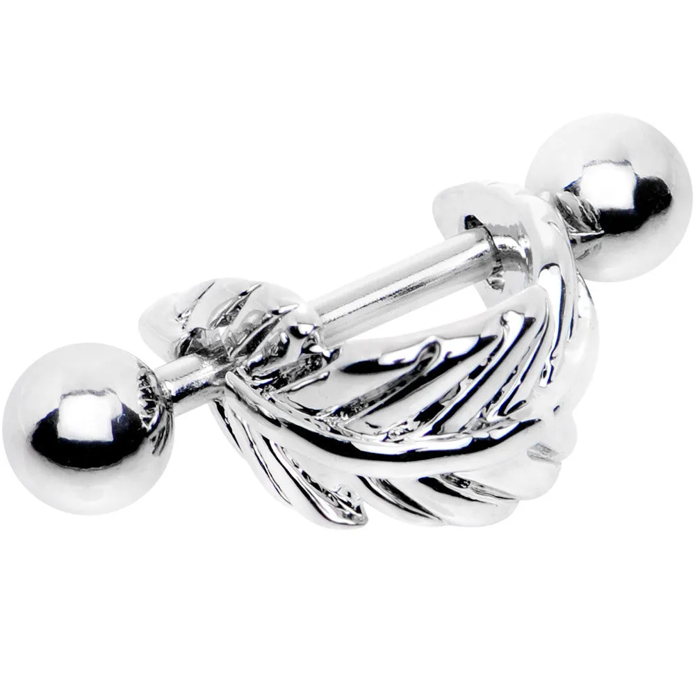 16 Gauge 3/8 Steel Barbell Floating Feather Cartilage Cuff