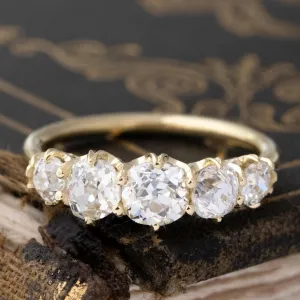 1.60ctw Graduated Old Mine Cut Diamond 5-Stone Band