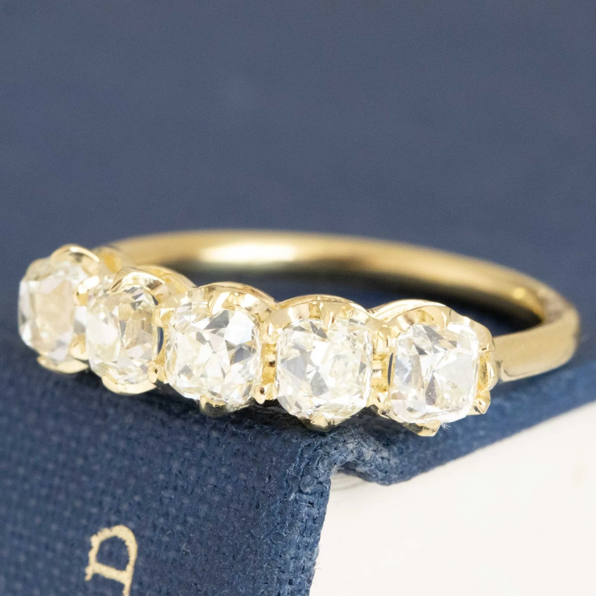 1.63ctw Old Mine Cut Diamond 5-Stone Band