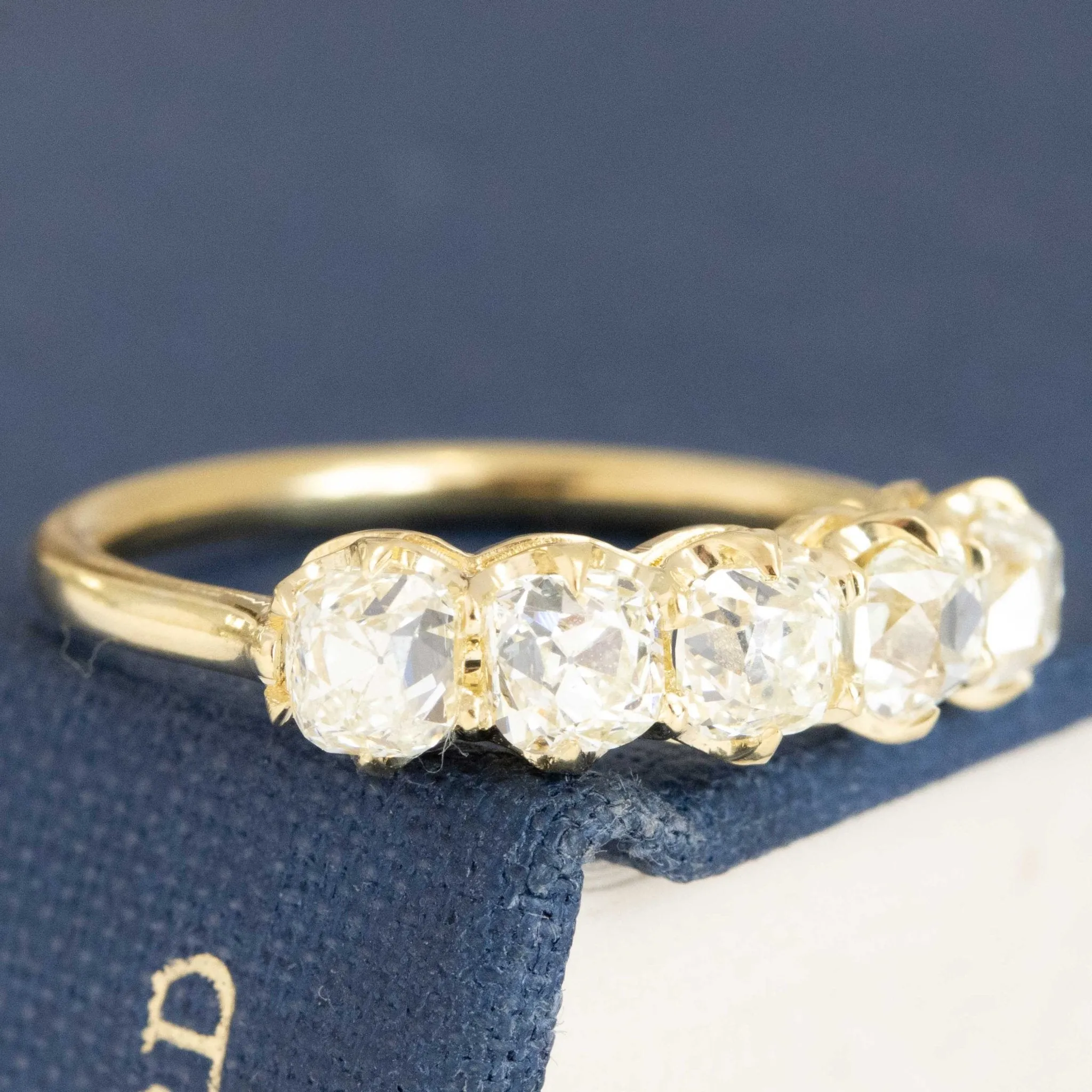 1.63ctw Old Mine Cut Diamond 5-Stone Band