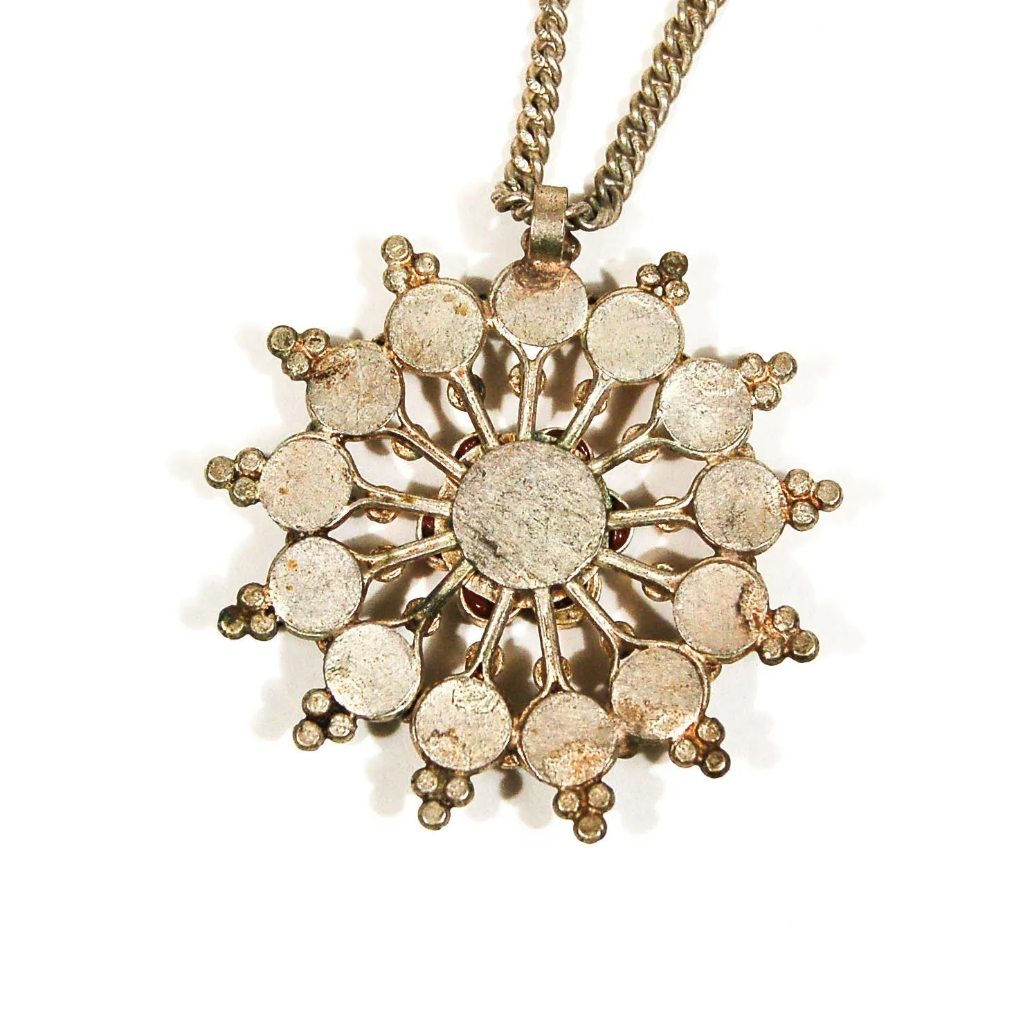 1970's Turquoise and Coral Sunburst Statement Necklace