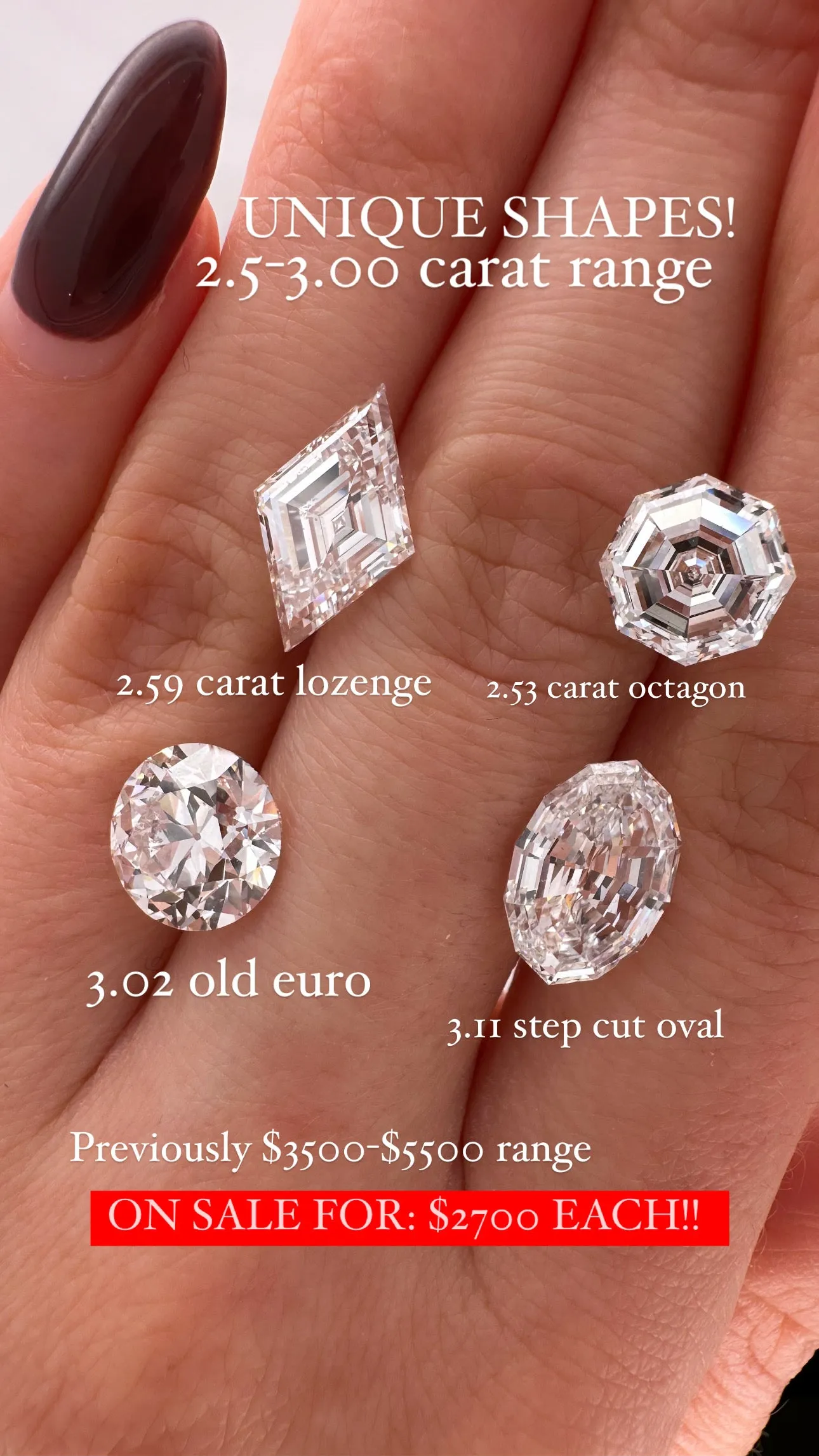 2.53 CARAT OCTAGON LAB DIAMOND