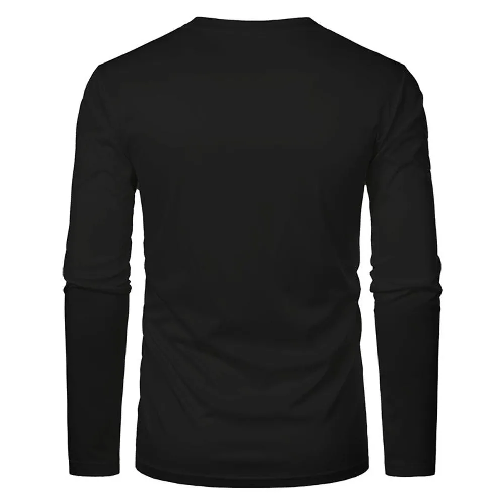 3D Graphic Printed Long Sleeve Shirts Black Cat