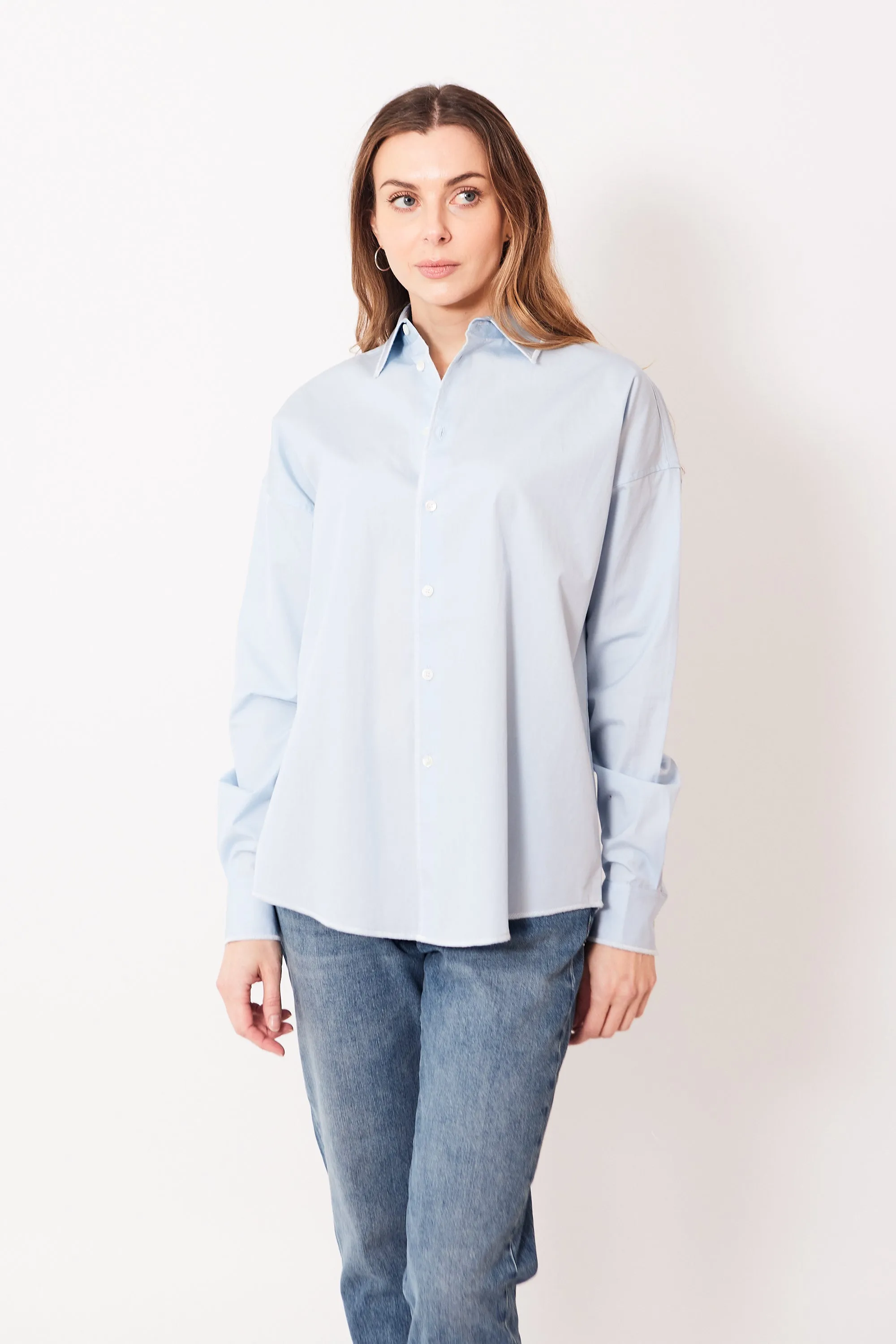 6397 Contrast Overlock Uniform Shirt