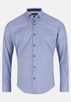 6th Sense LS RF BD Satin Shirt Print #2