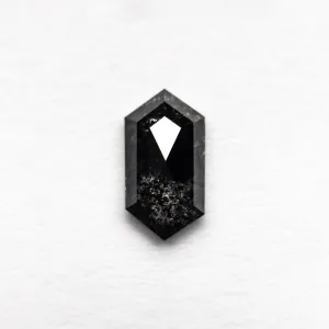 .78 CARAT BLACK SPECKLED ROSE CUT HEXAGON DIAMOND