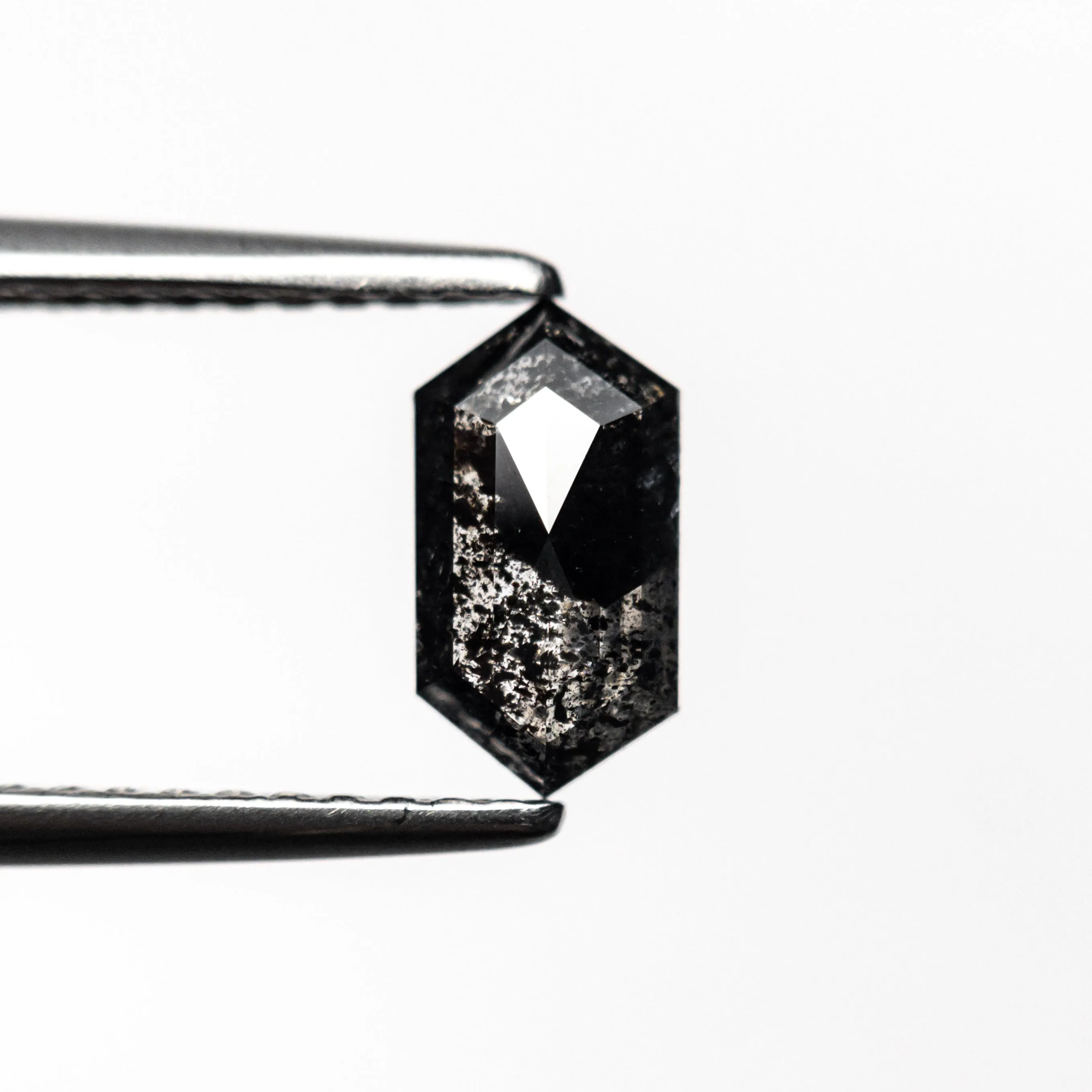 .78 CARAT BLACK SPECKLED ROSE CUT HEXAGON DIAMOND