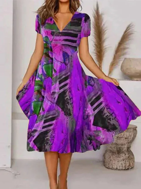 Adaline - Summer boho dress with V-neckline