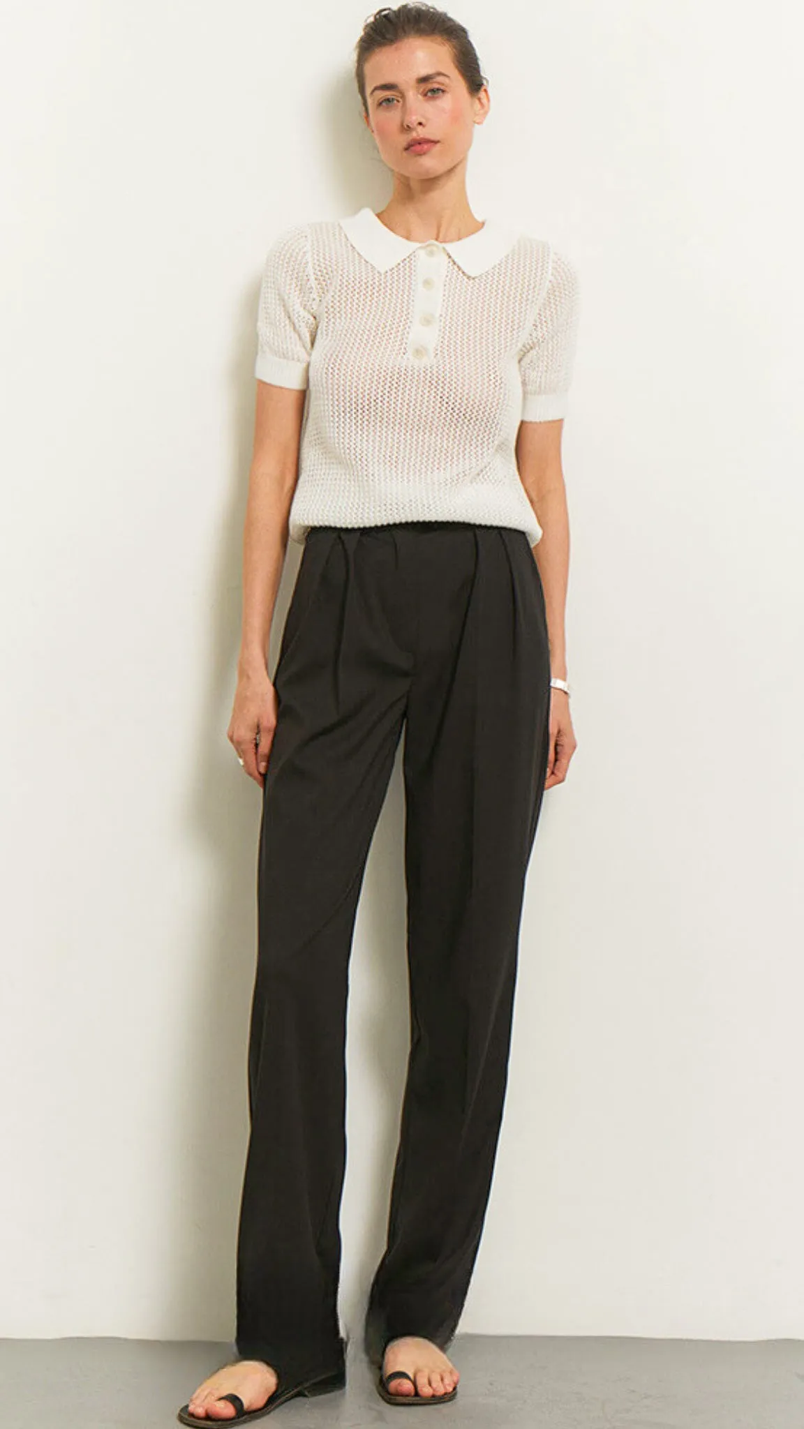 Adalyn Mesh Polo Tee
