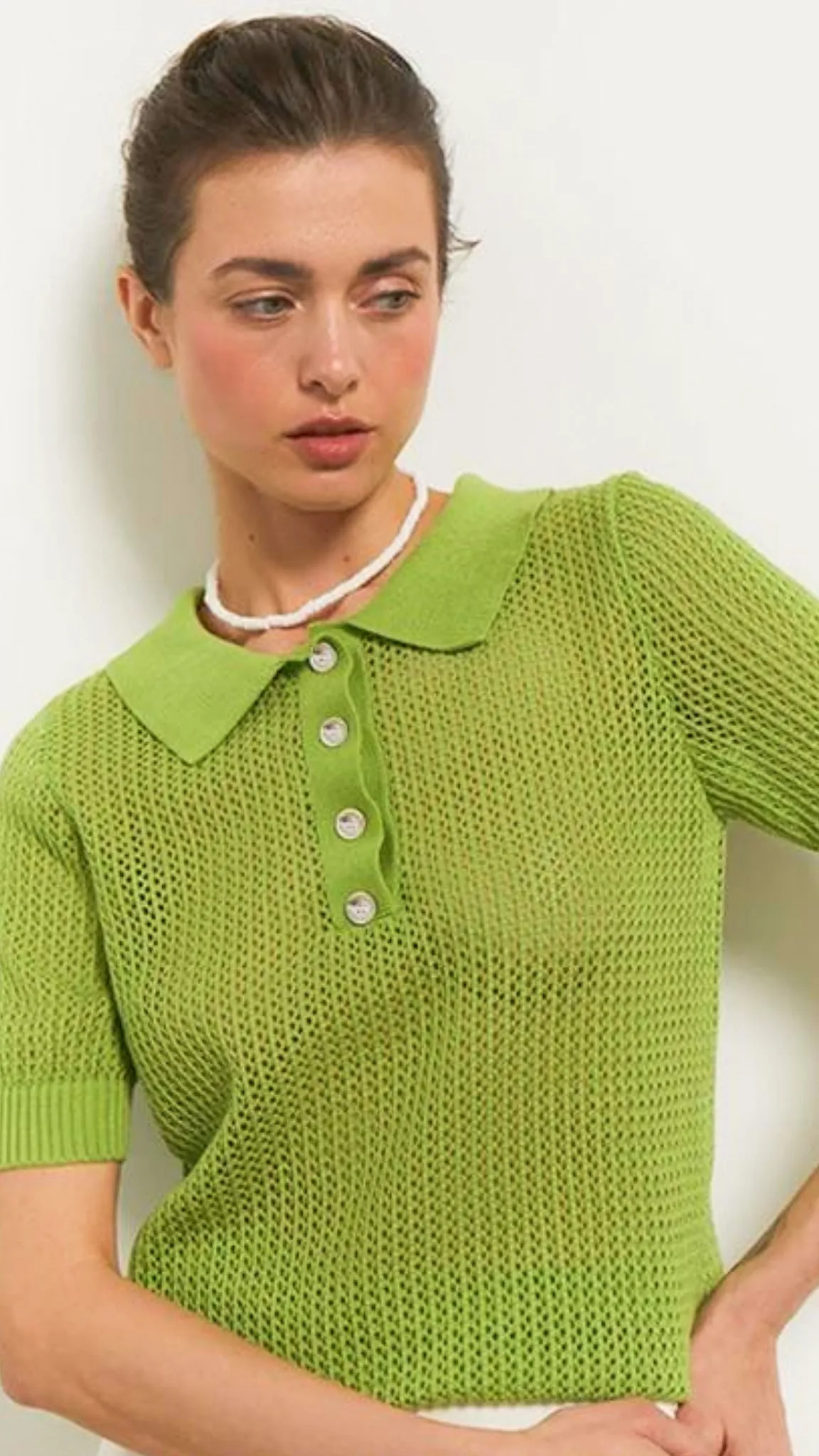 Adalyn Mesh Polo Tee