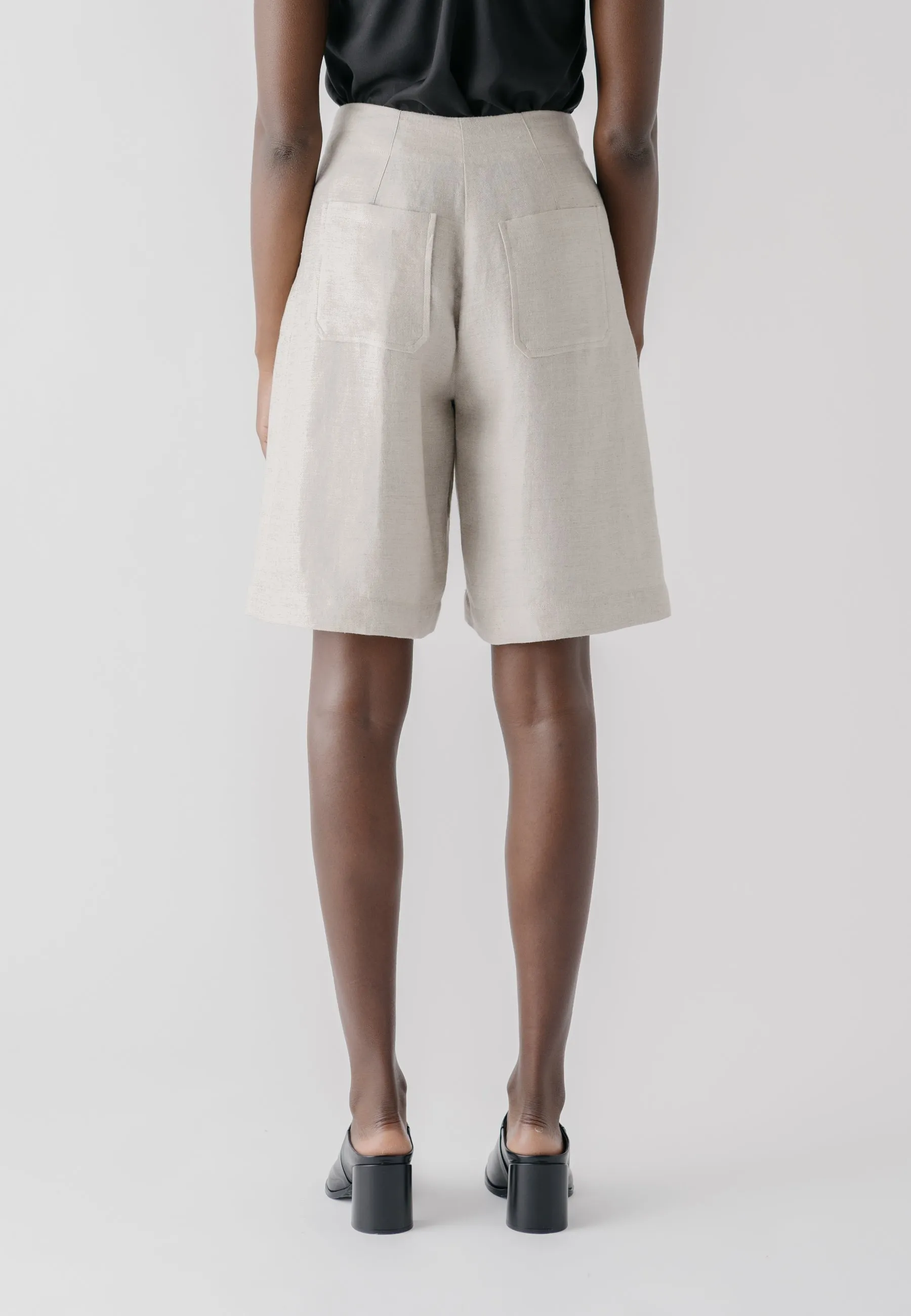 Agadir Hemp & Linen Bermuda Shorts | Stone
