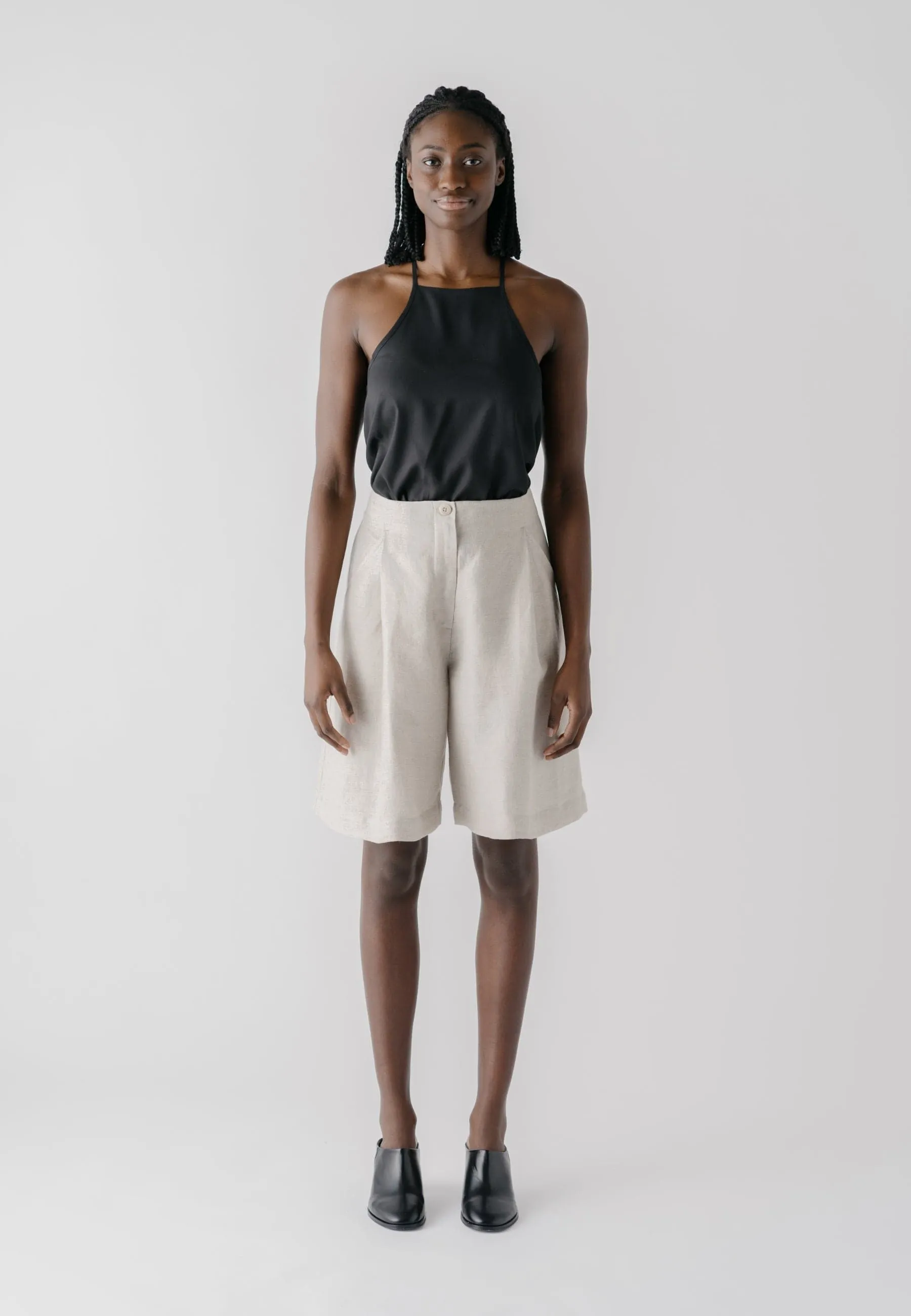 Agadir Hemp & Linen Bermuda Shorts | Stone