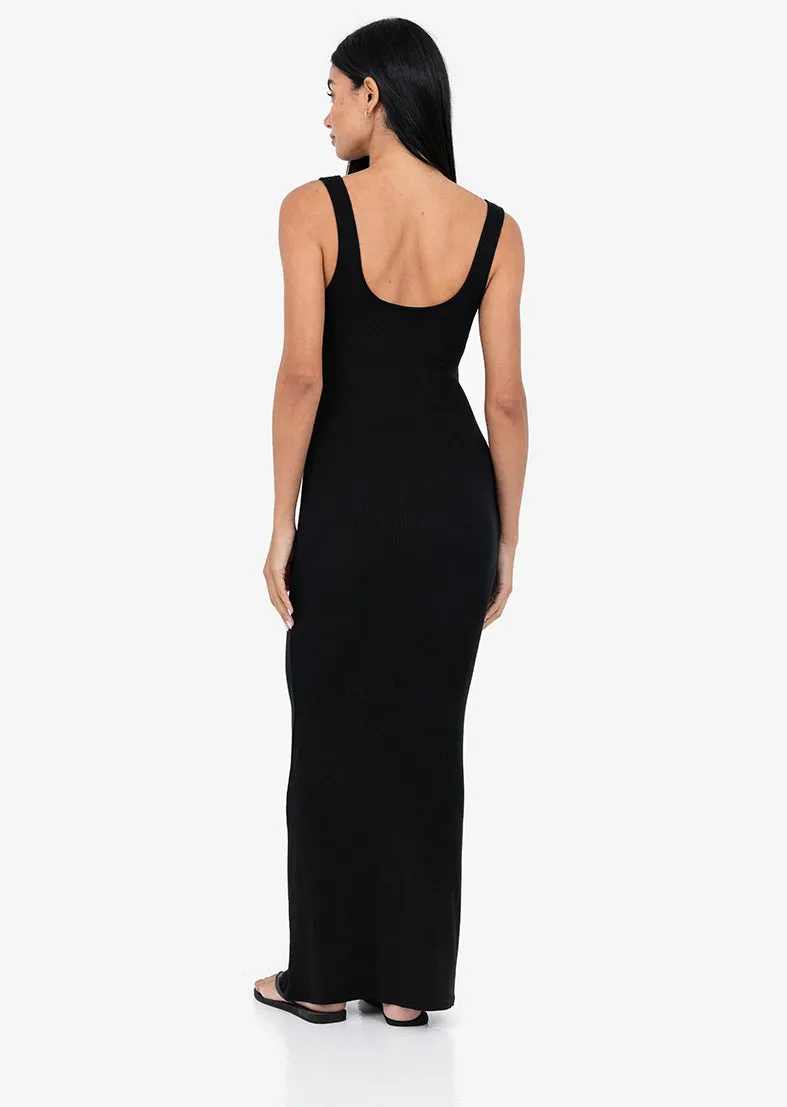 Airjet Rib Maxi Dress Black