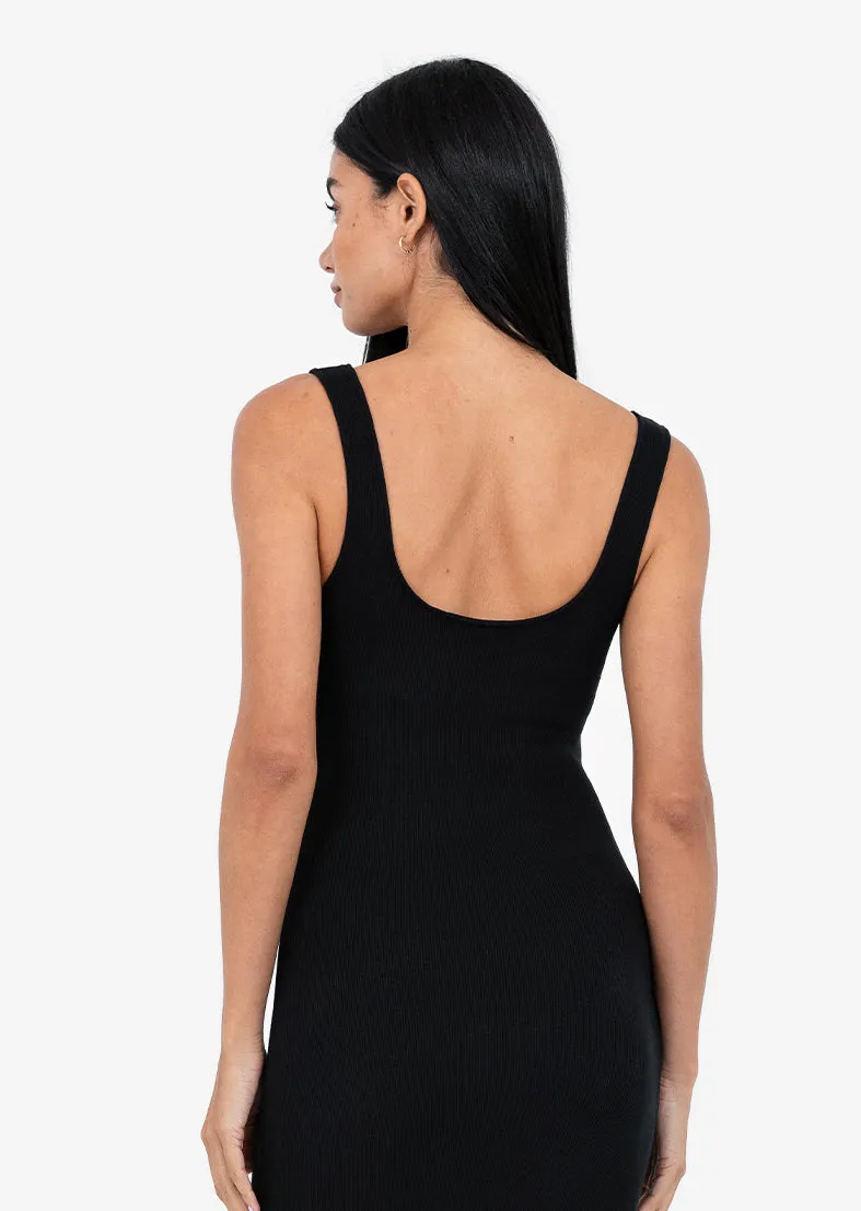 Airjet Rib Maxi Dress Black