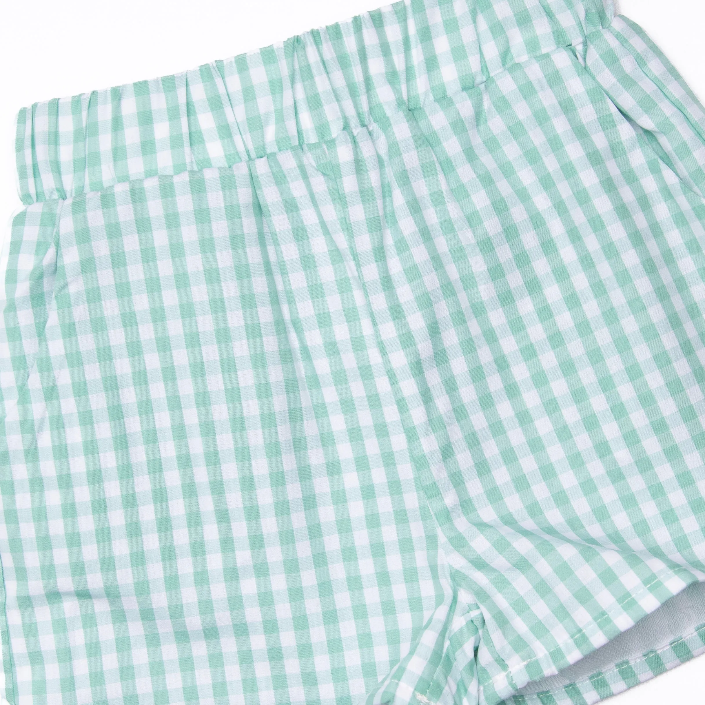 Alex Short Set, Mint Gingham