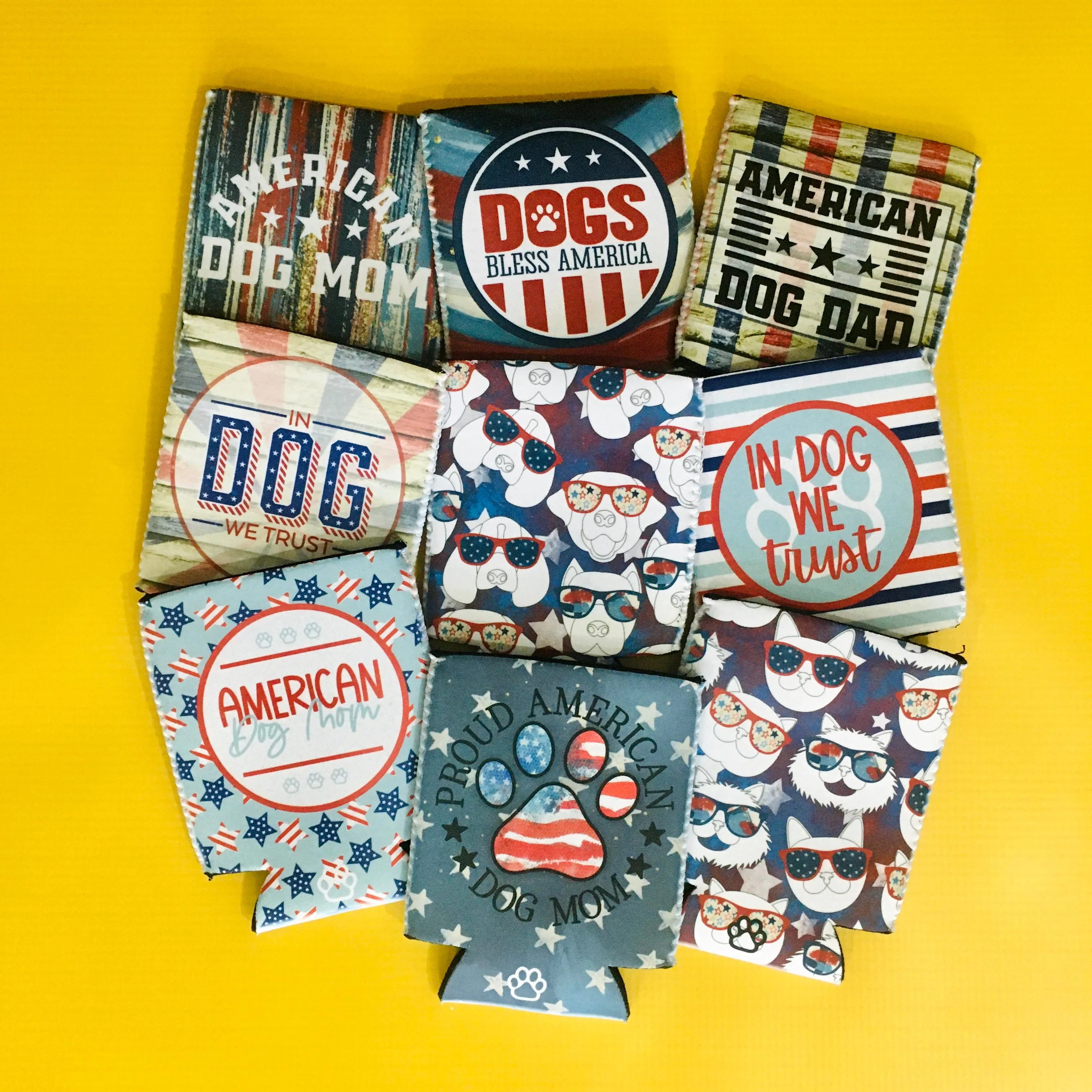 American Dog Mom (stars) Can Cooler