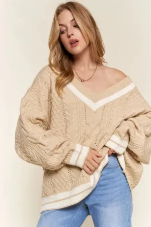 And The Why V-Neck Casual Sweater