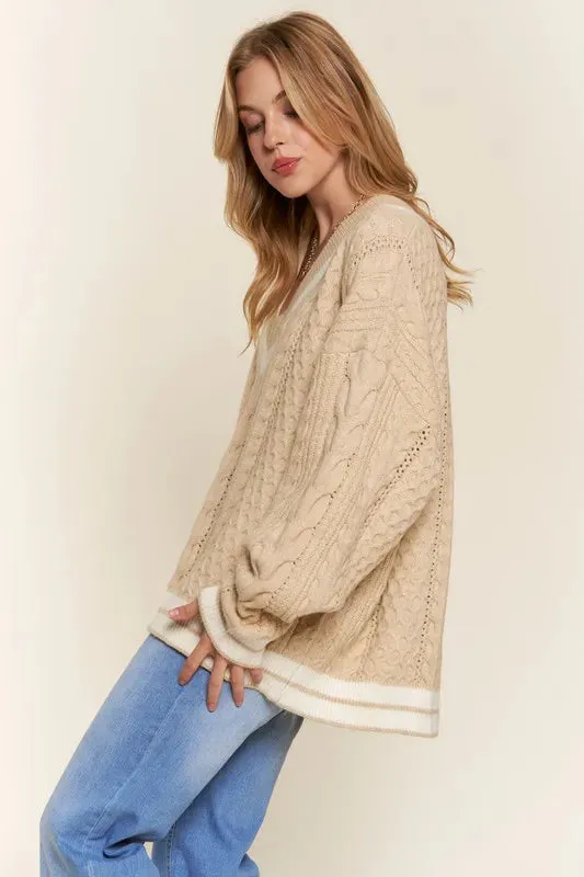And The Why V-Neck Casual Sweater
