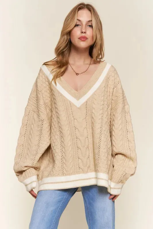 And The Why V-Neck Casual Sweater