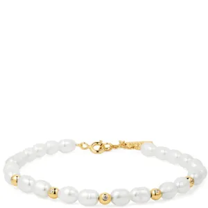 Ania Haie Chic Creator Gold Freshwater Pearl & Cubic Zirconia Bracelet