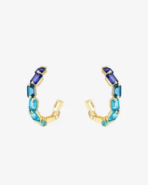 Ann Dark Blue Ombre Midi Hoops