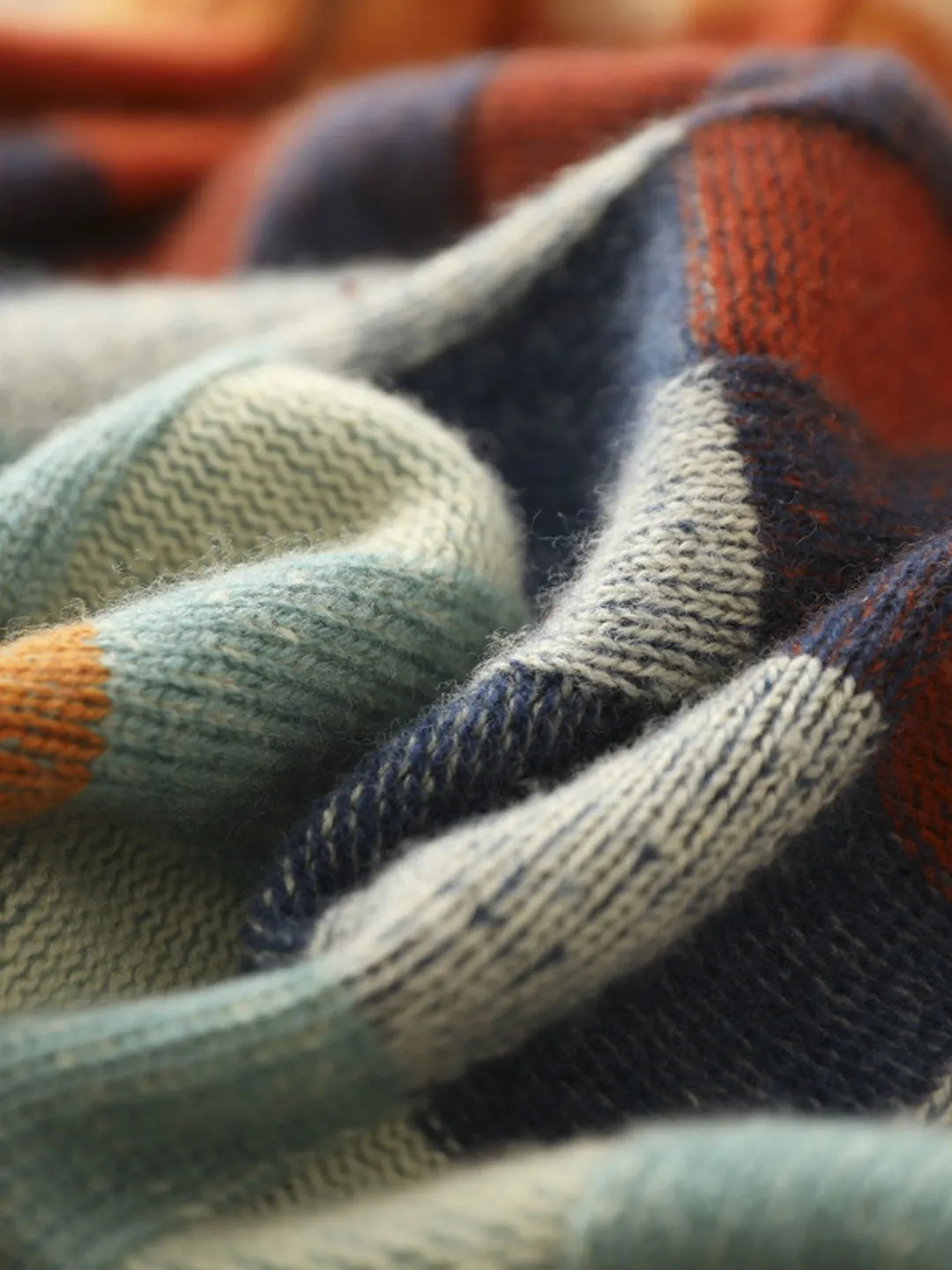 Anna | Loose Turtleneck Plaid Knitted Sweater