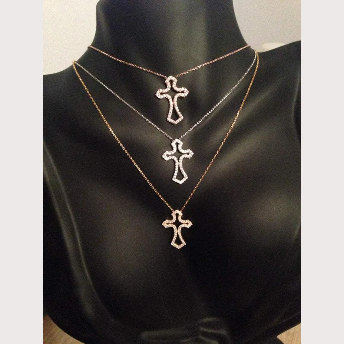 Antique Pave Cross
