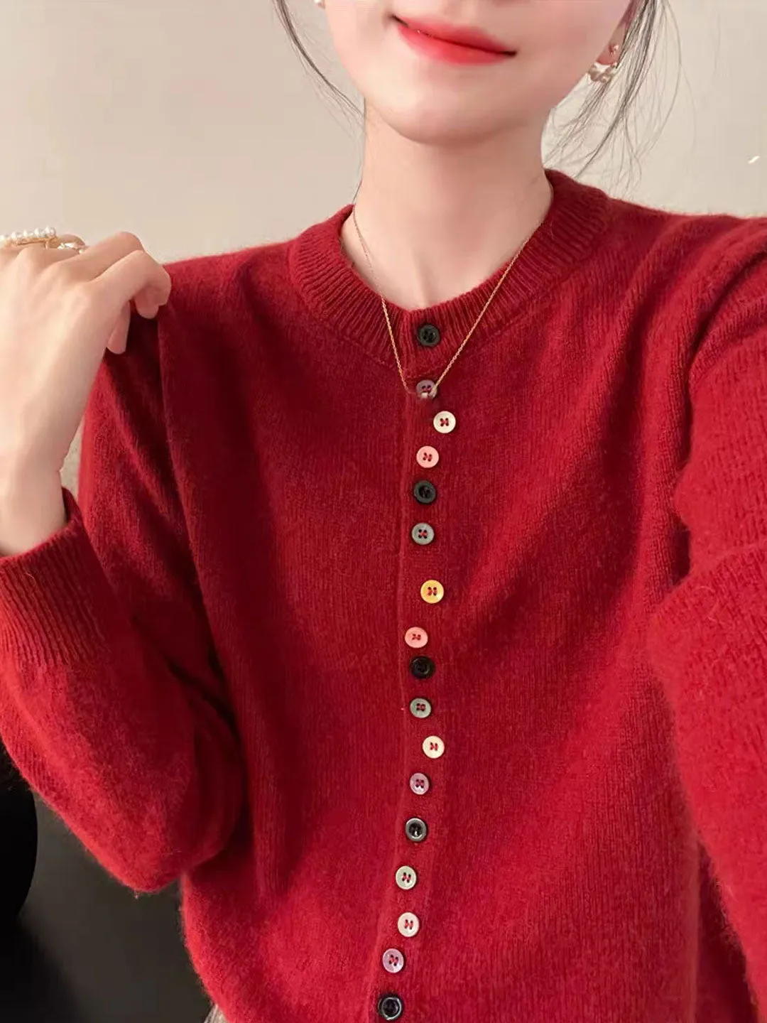 Avina™ - Playful Buttons Sweater