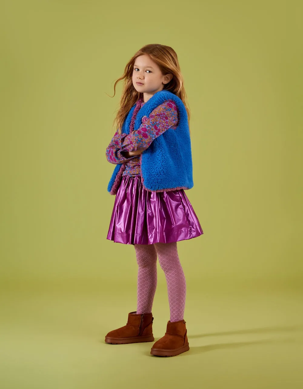 AW24 Oilily Girls Shield Purple Skirt
