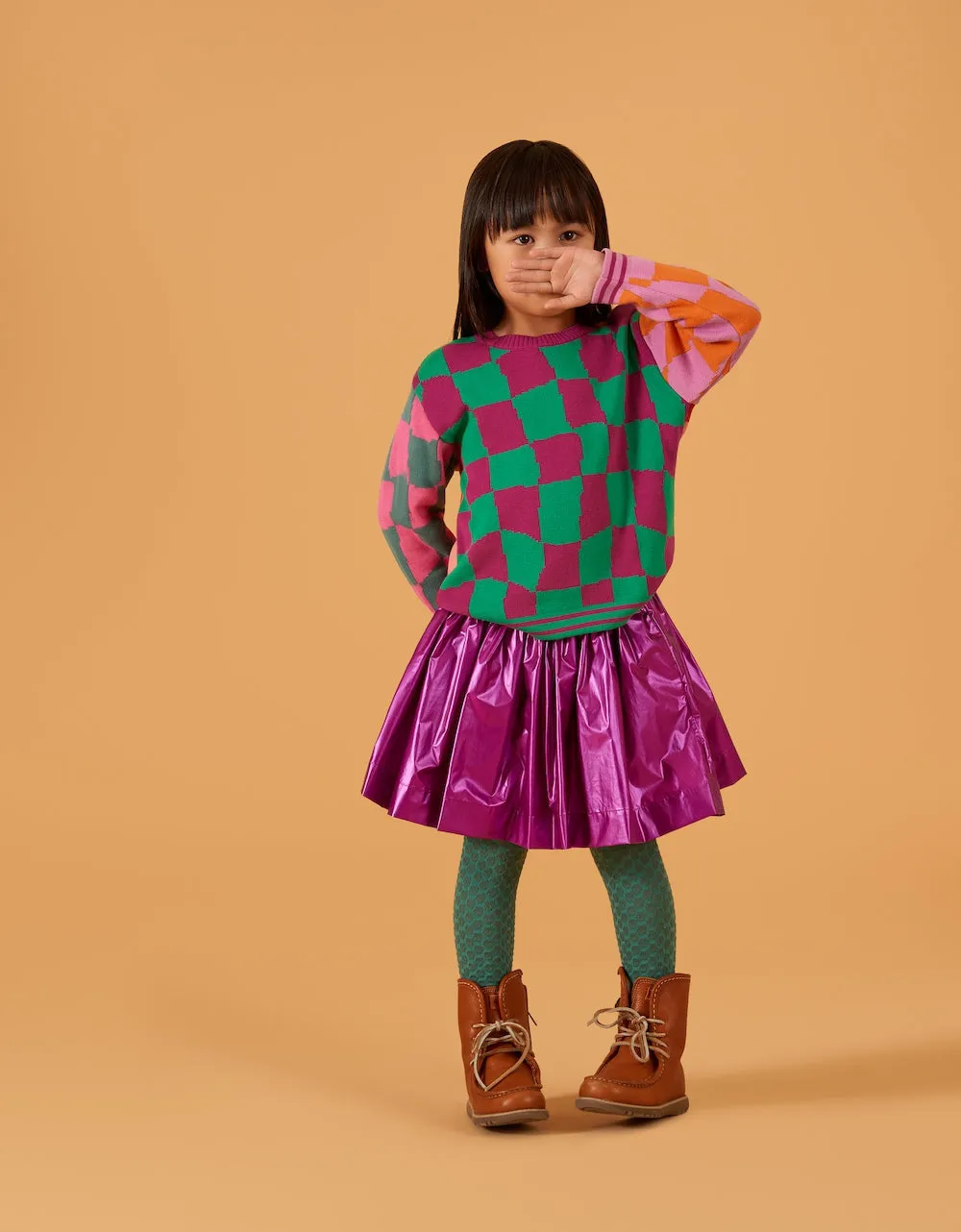 AW24 Oilily Girls Shield Purple Skirt