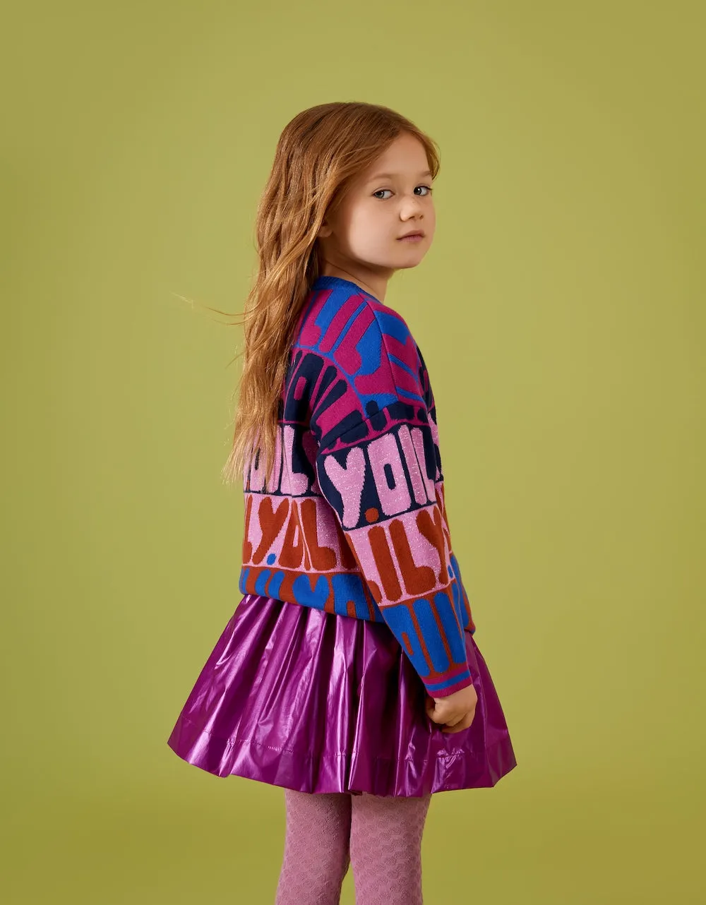 AW24 Oilily Girls Shield Purple Skirt