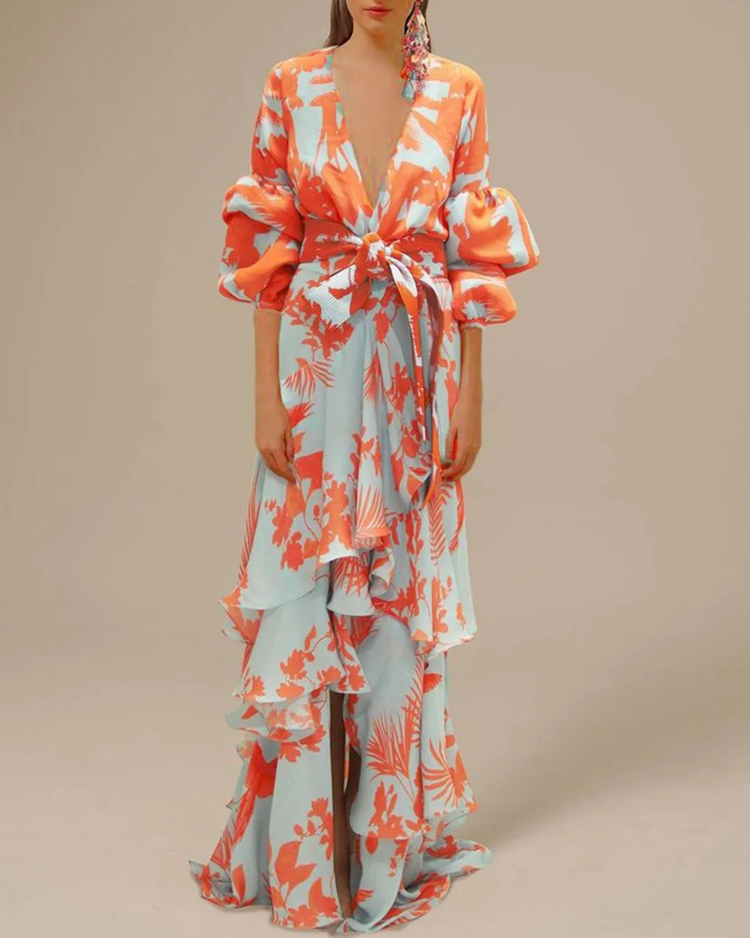 Benet - Party dress in printed chiffon