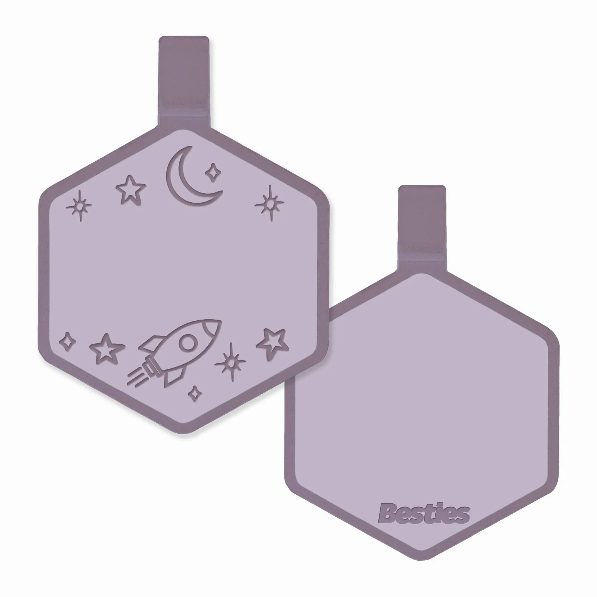 Besties Pets - Space Cadet Silicone Dog ID Tag: Chartreuse