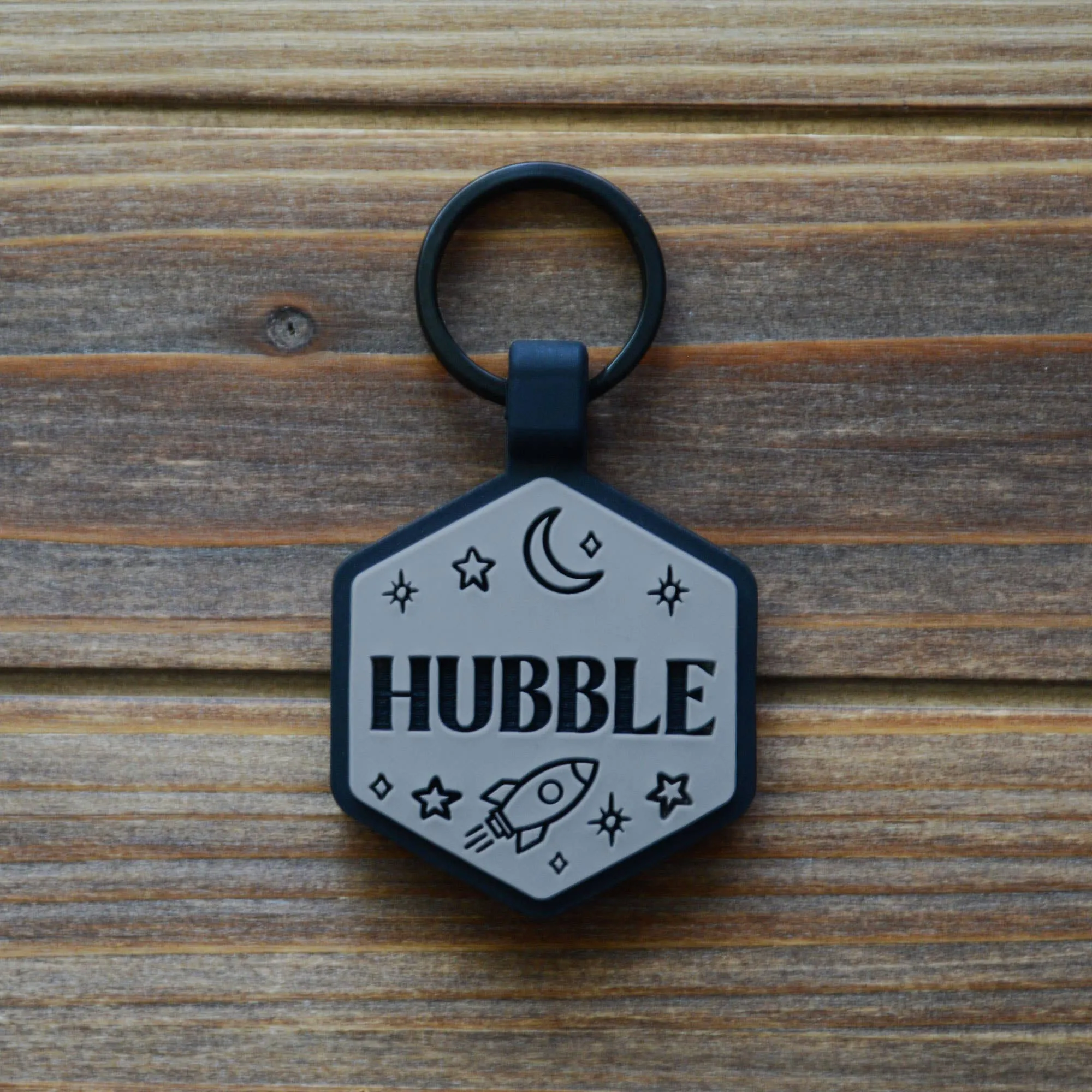 Besties Pets - Space Cadet Silicone Dog ID Tag: Chartreuse