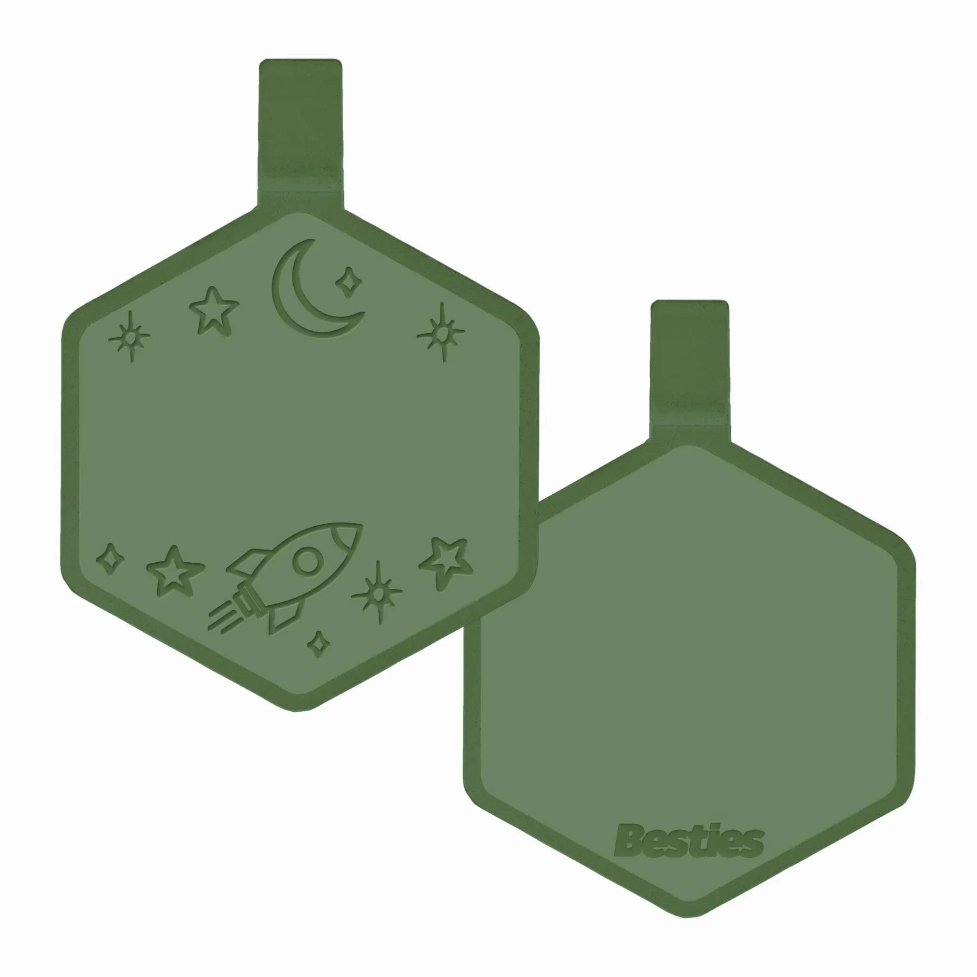Besties Pets - Space Cadet Silicone Dog ID Tag: Chartreuse