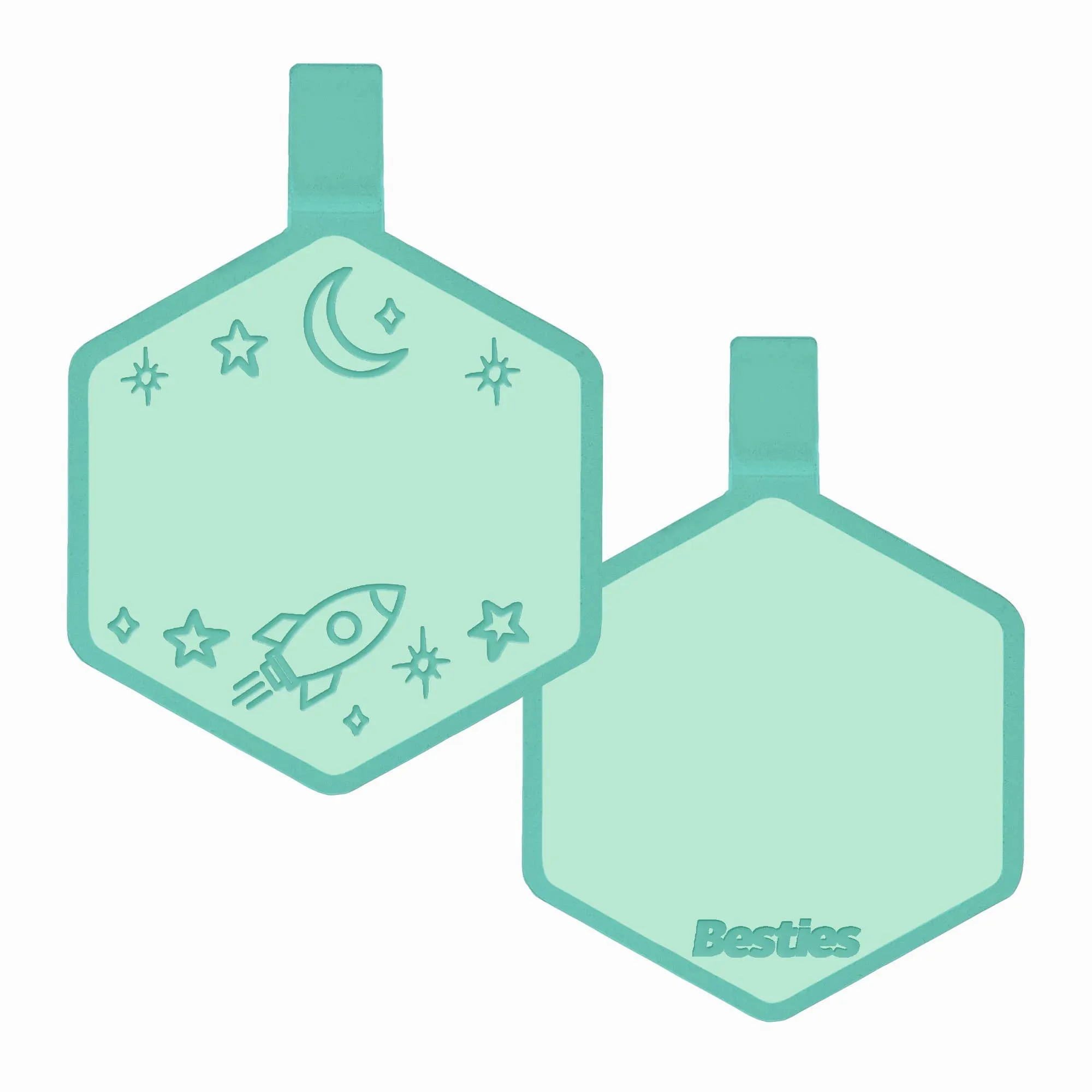 Besties Pets - Space Cadet Silicone Dog ID Tag: Chartreuse