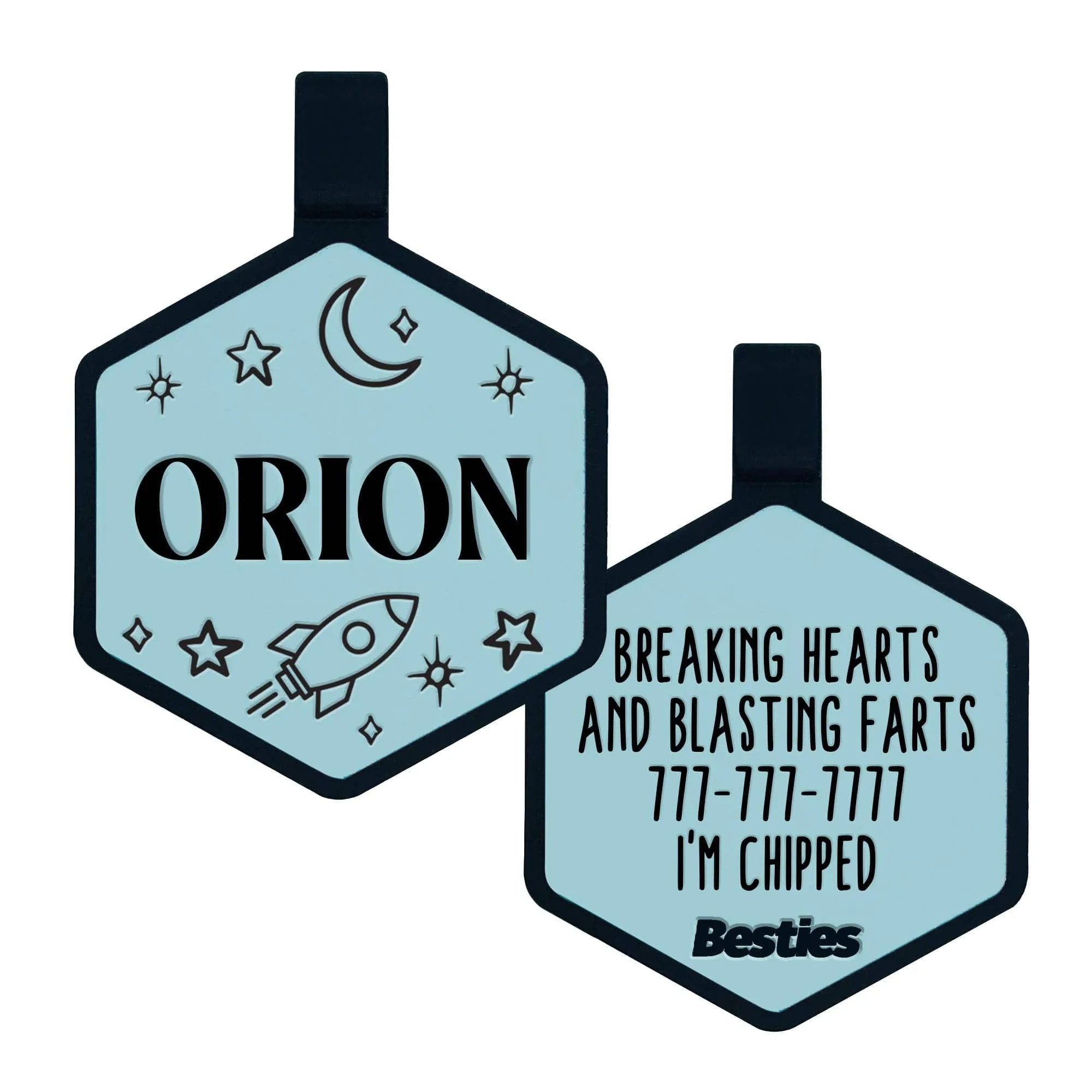 Besties Pets - Space Cadet Silicone Dog ID Tag: Chartreuse