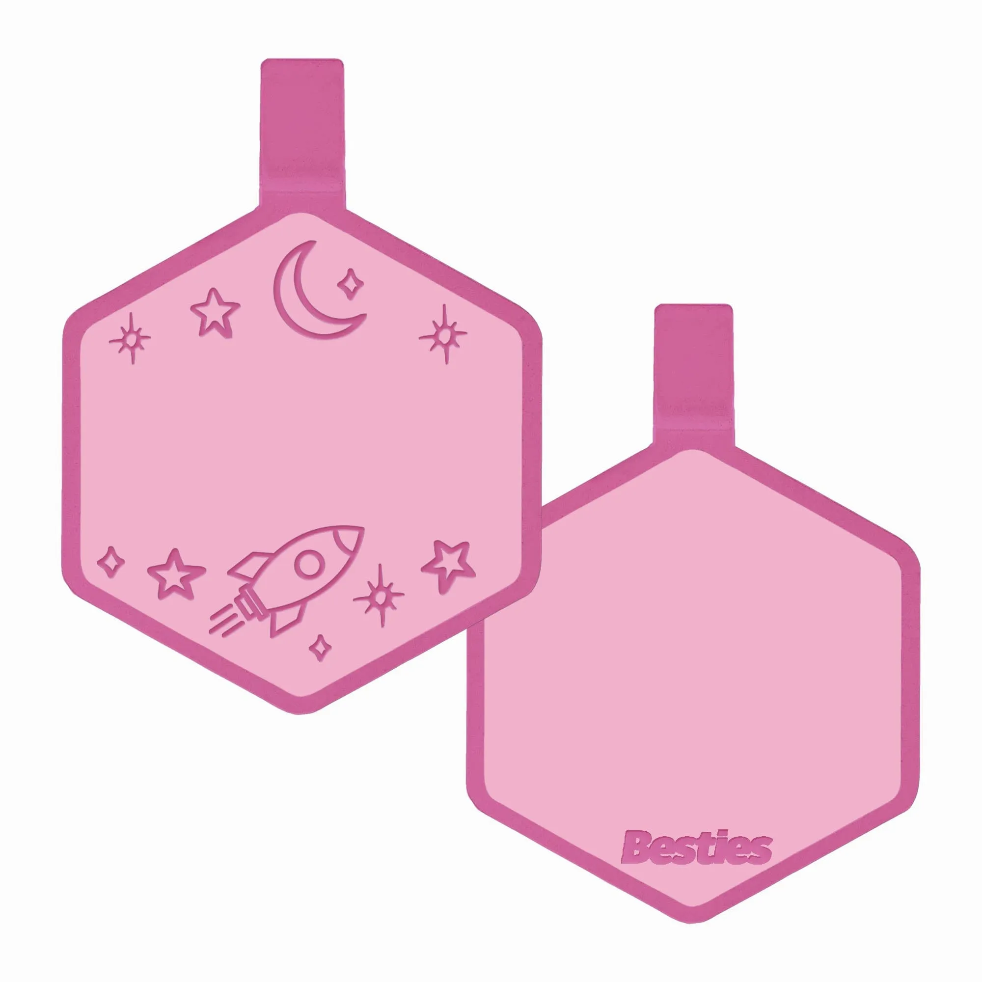 Besties Pets - Space Cadet Silicone Dog ID Tag: Chartreuse