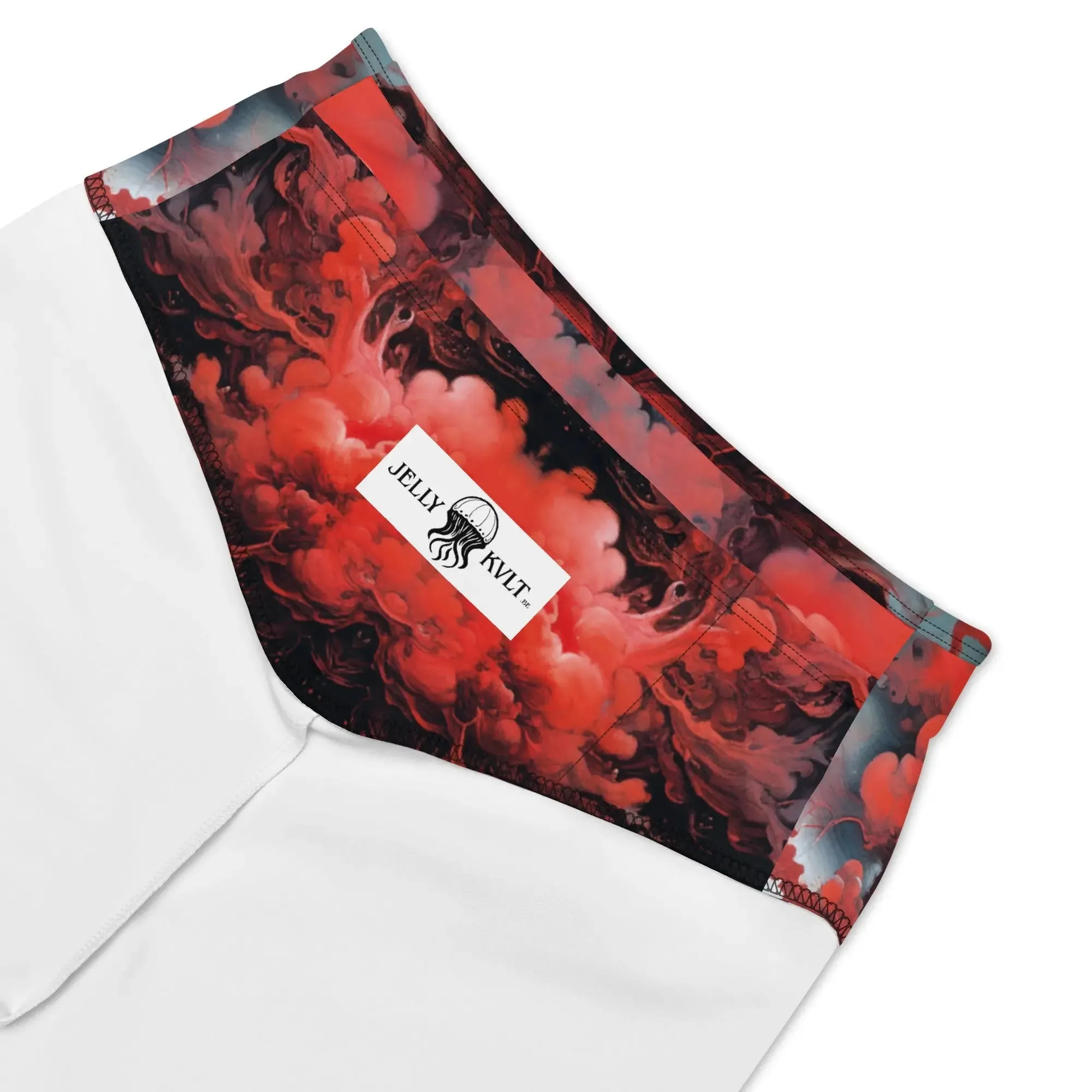 Biker Shorts - Ethereal Crimson Flow - Dark