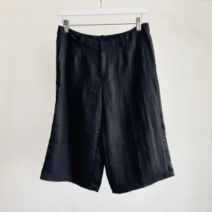 Black Linen Bermuda Shorts