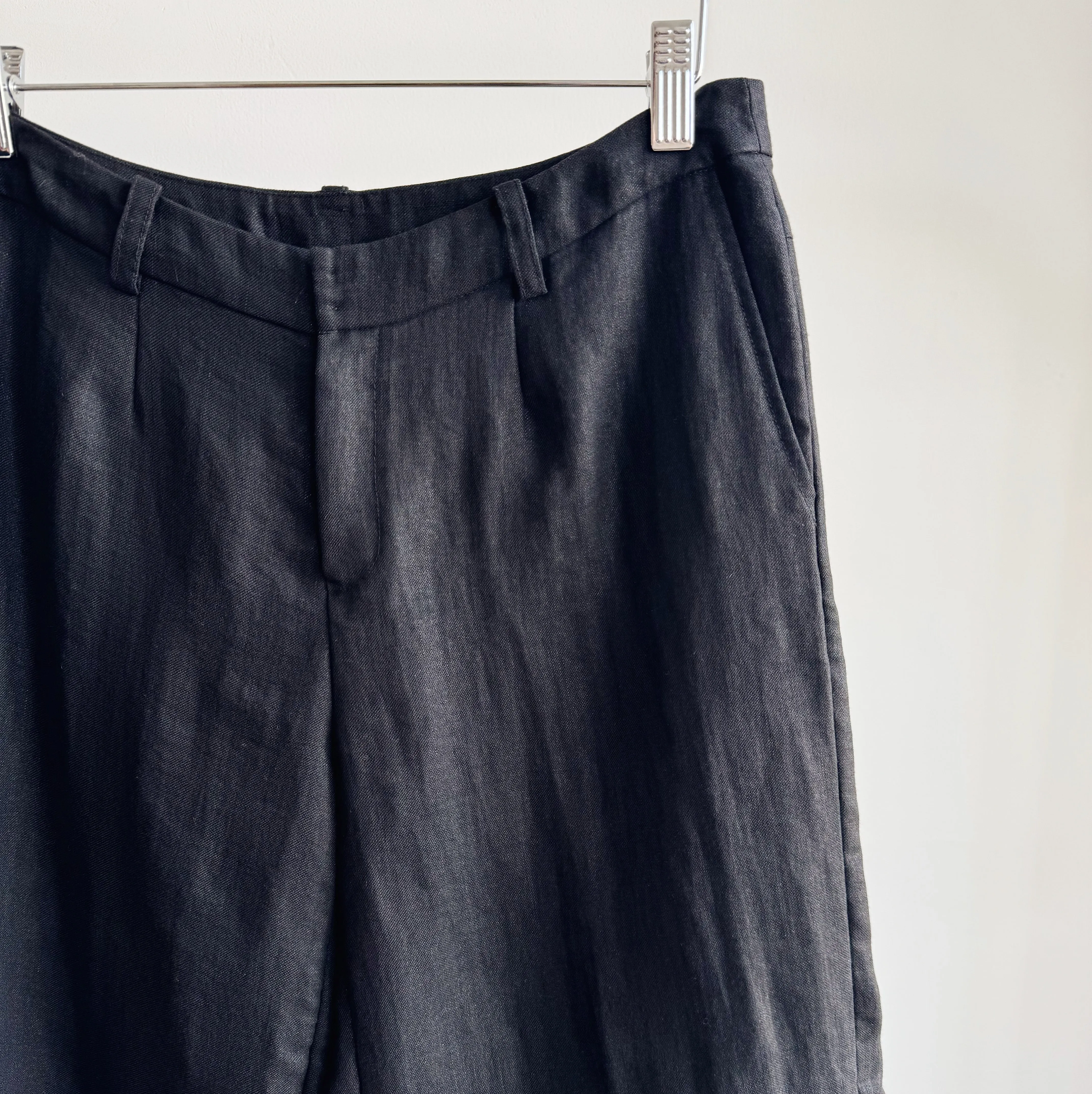 Black Linen Bermuda Shorts