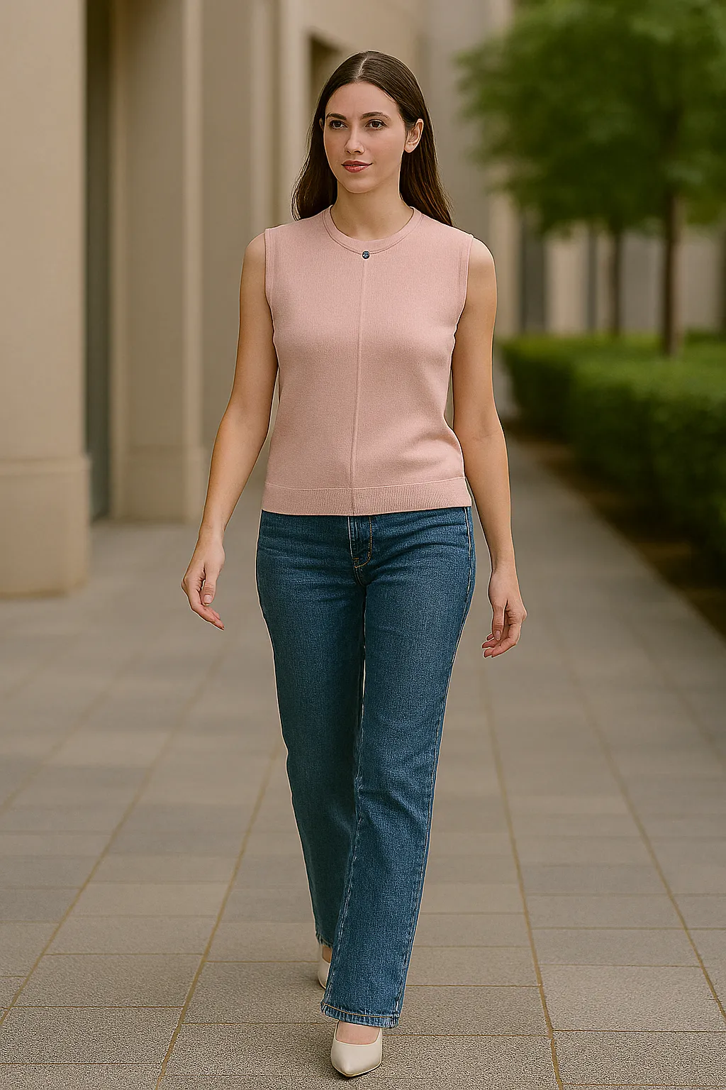 Blush Pearl Sleeveless Knit Top