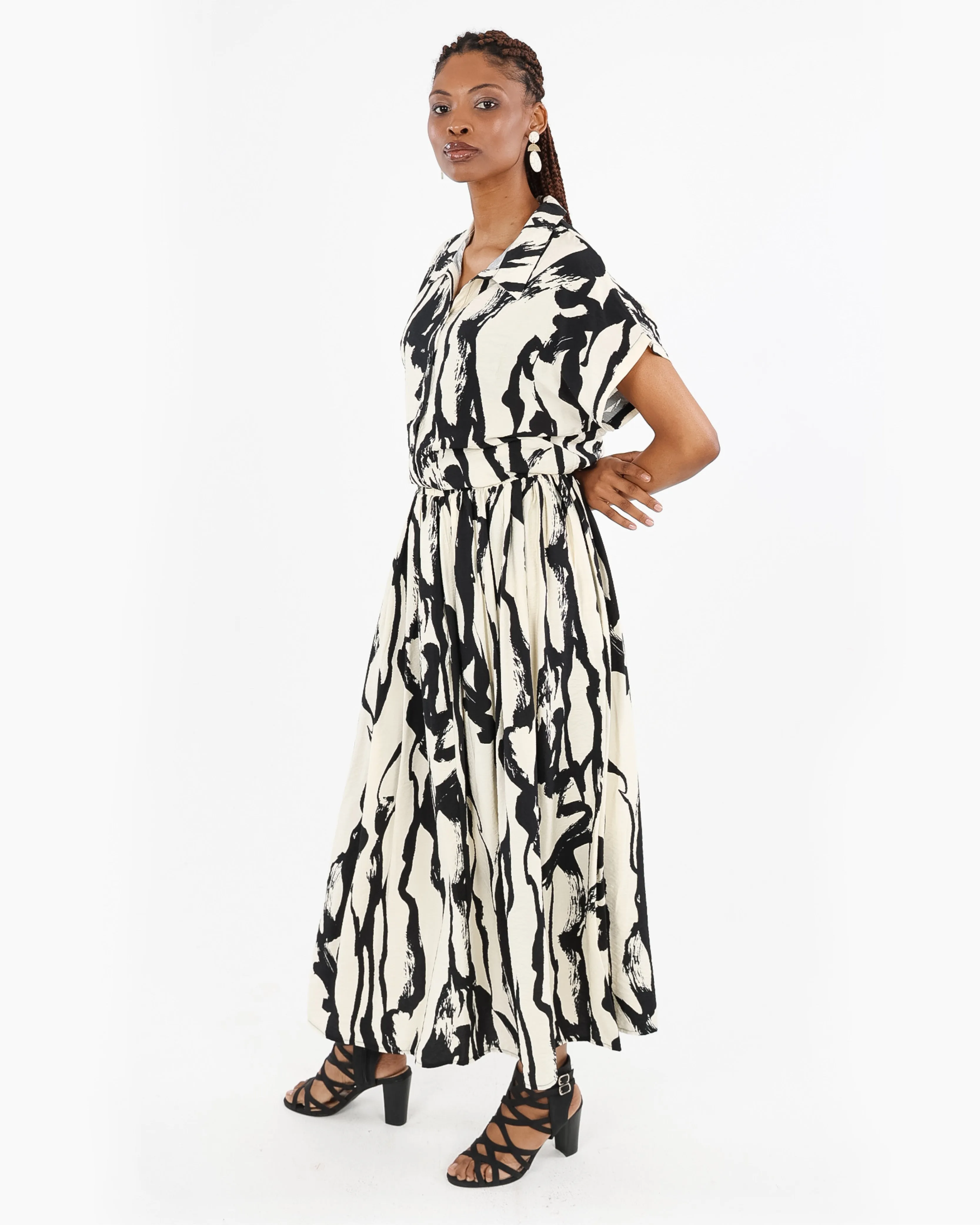 Brushstroke Zebra Cropped Shirt