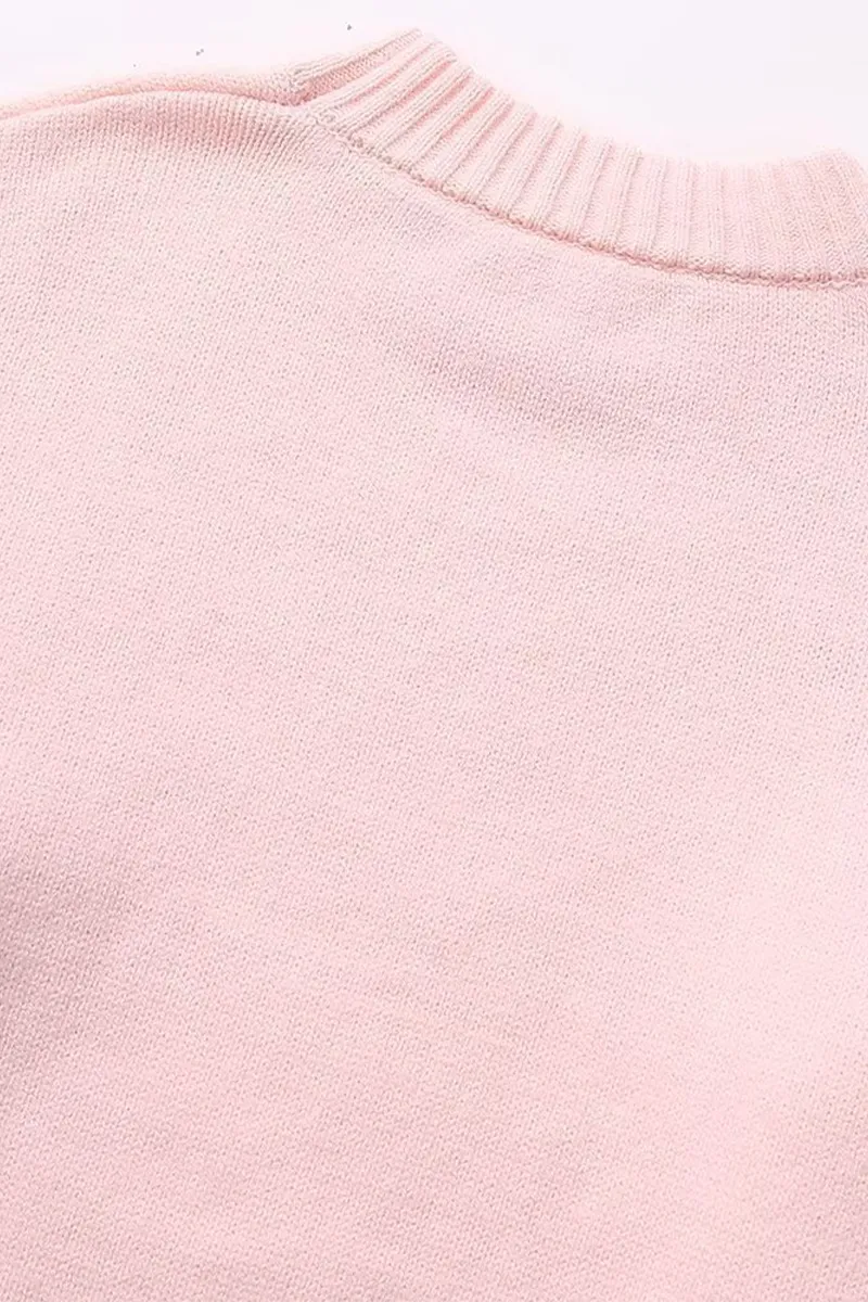 Casual Daily Solid Color Weave O Neck Sweaters
