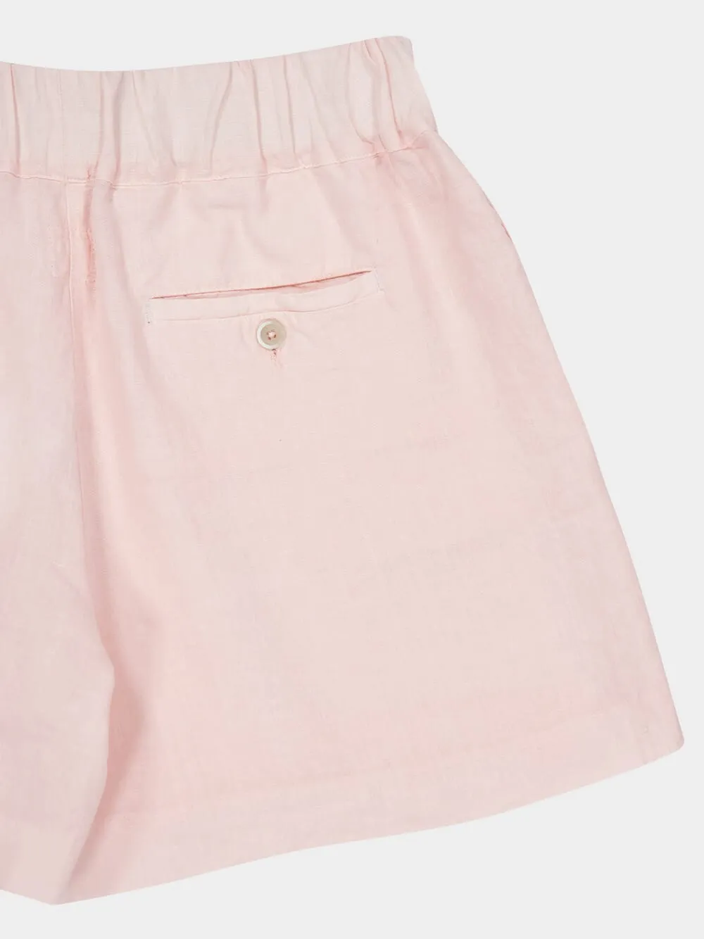 Cipria Pink Casual Linen Shorts