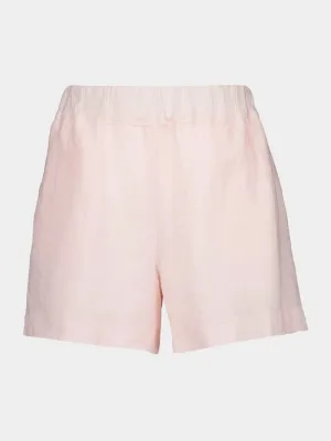 Cipria Pink Casual Linen Shorts